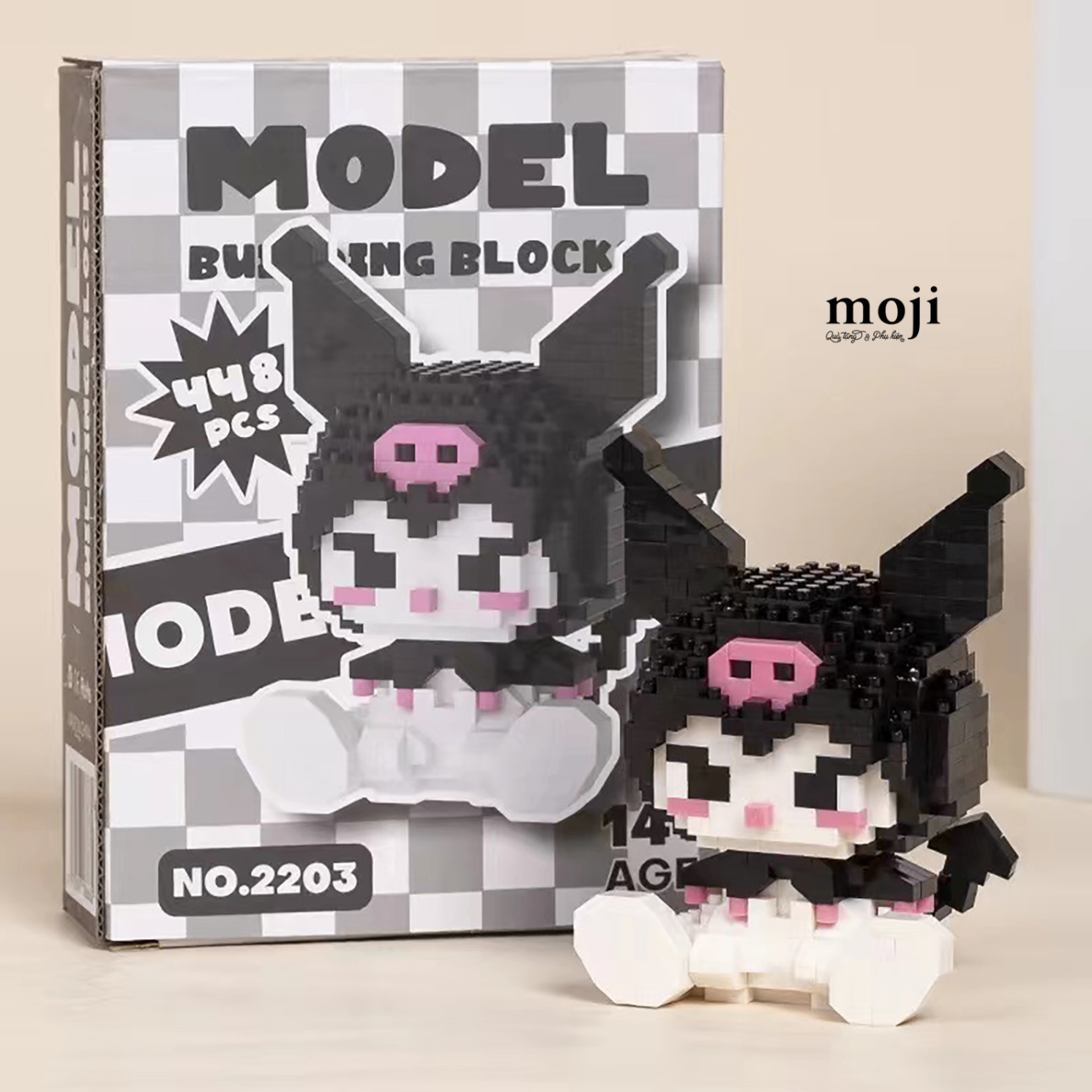 Đồ chơi xếp hình Sanrio family Kuromi basic ngồi 6x7x10