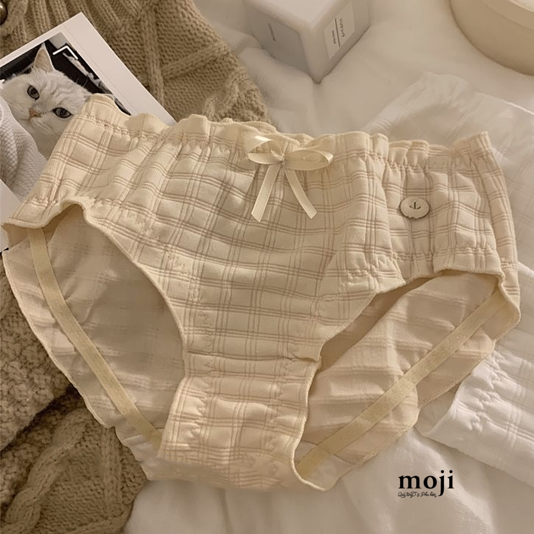 Quần chip MJ Basic họa tiết kẻ ô có viền