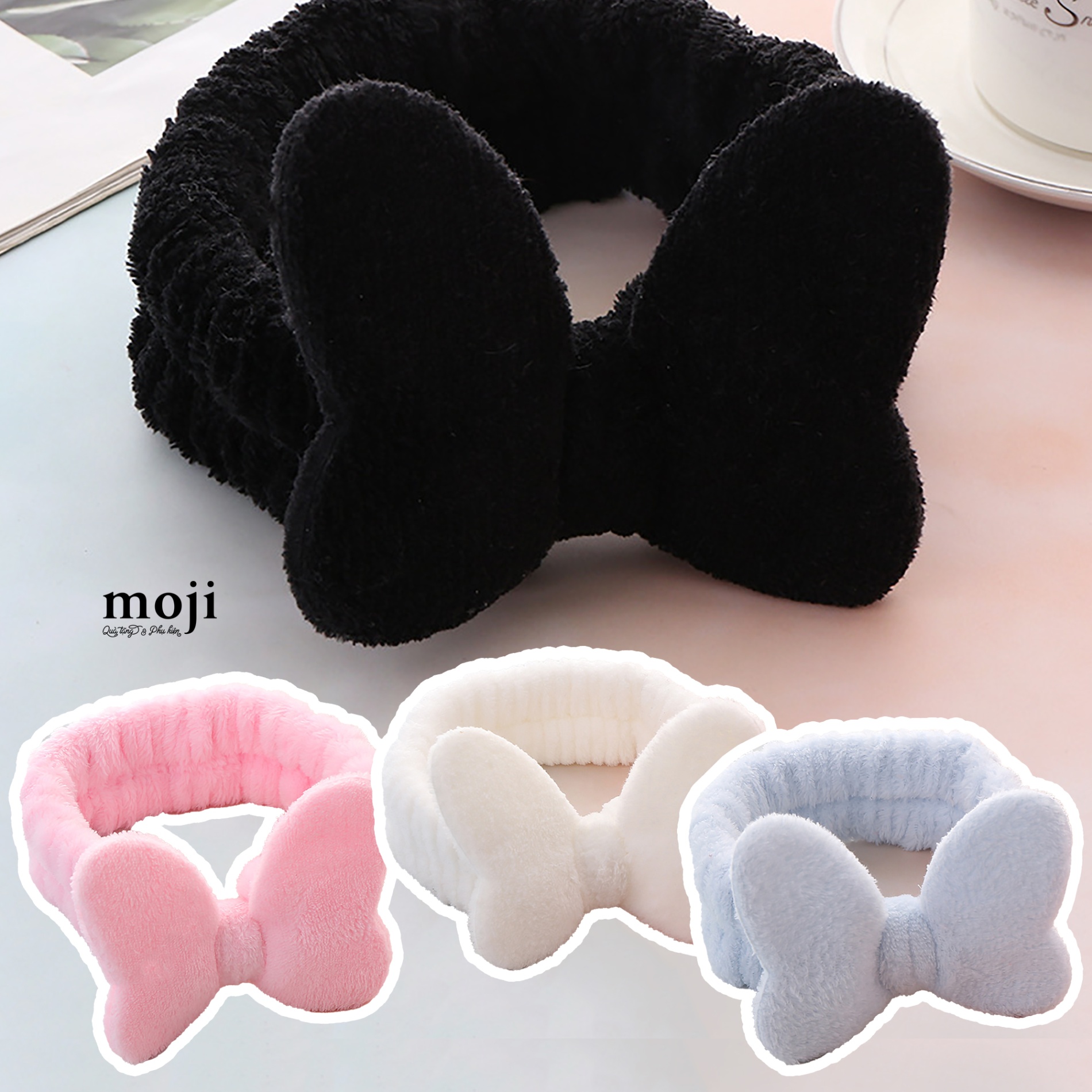 Băng đô make up Basic bow nơ 1 màu