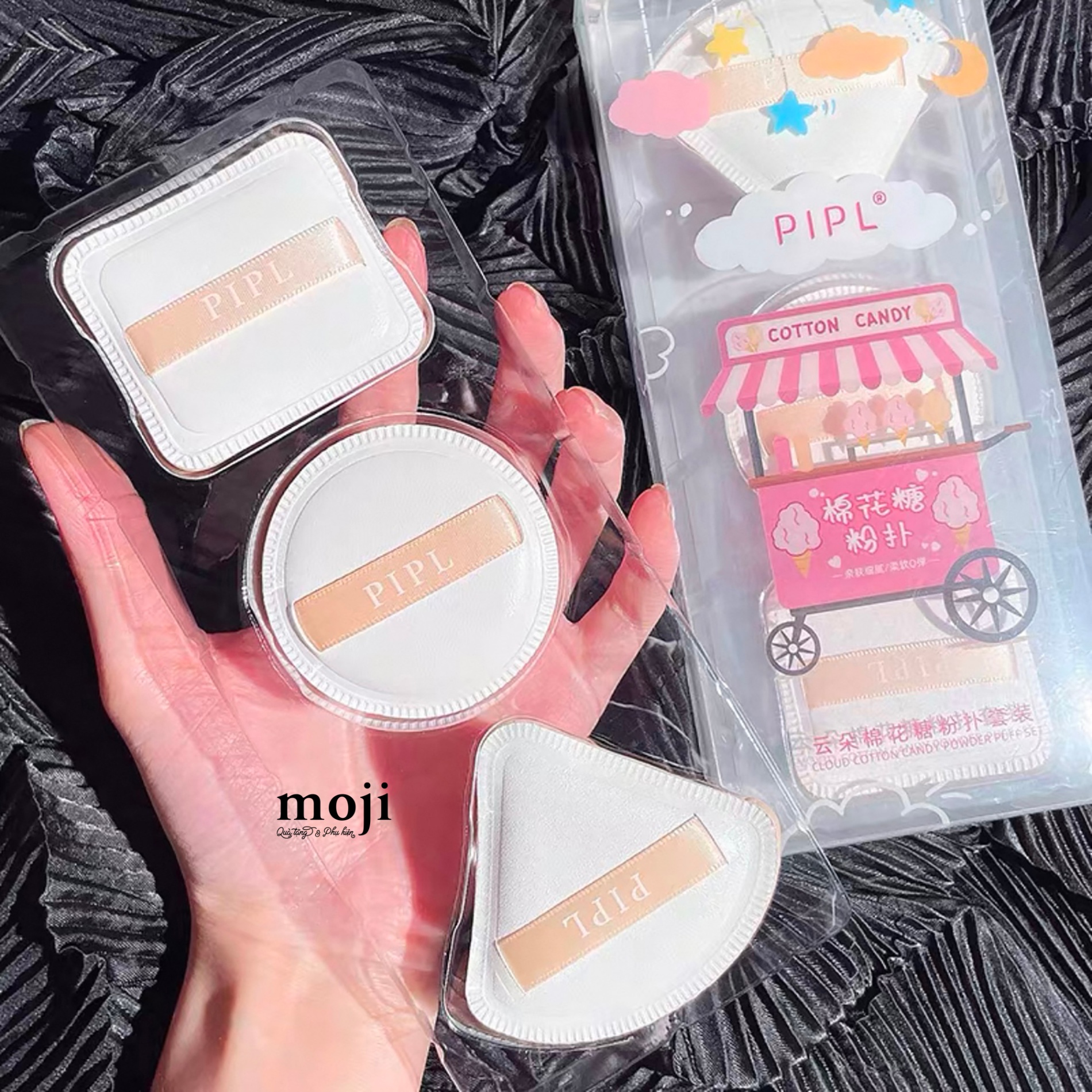 Bông phấn trang điểm Cotton candy set3