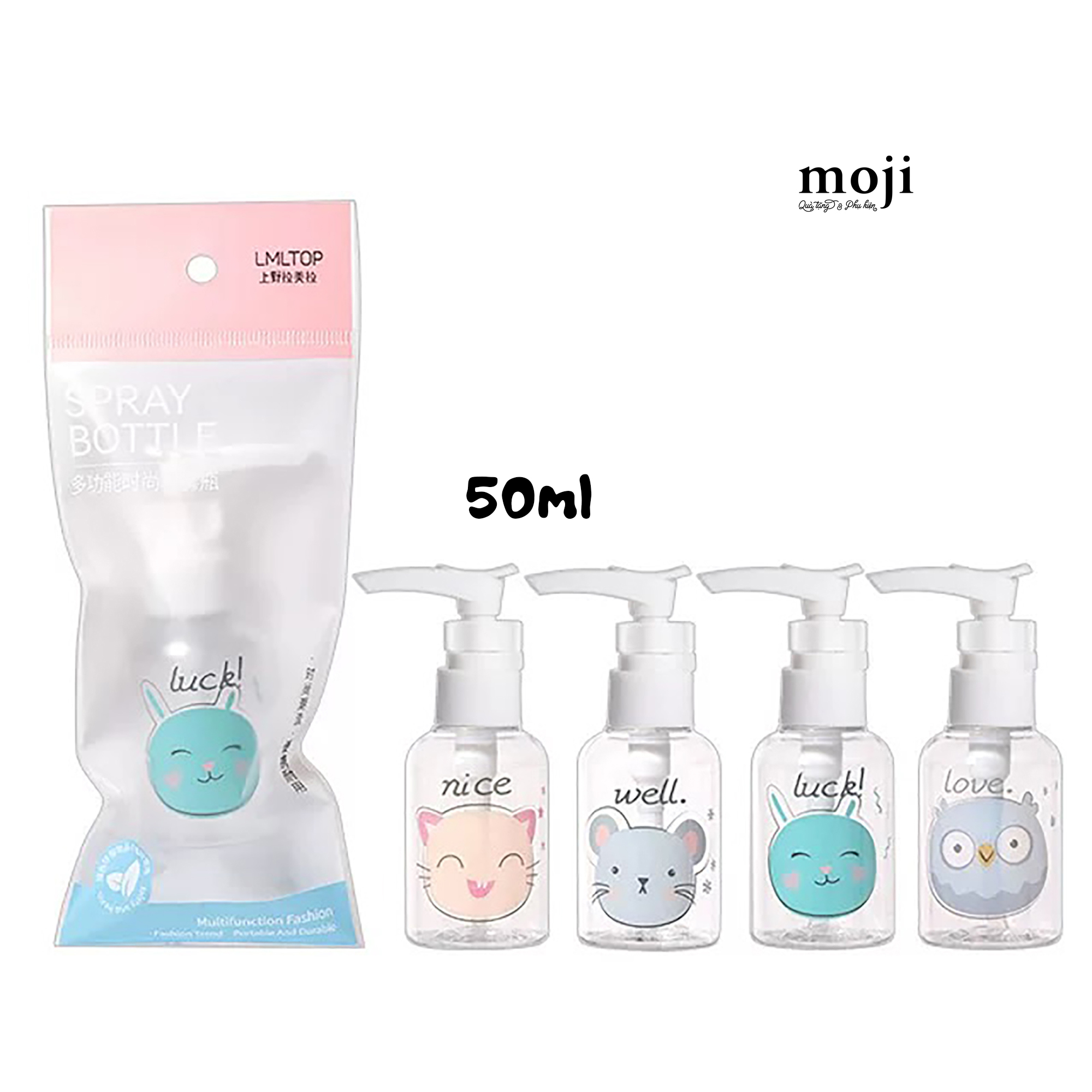 Bình xịt vòi dài Cute animal face love luck nice well 50ml