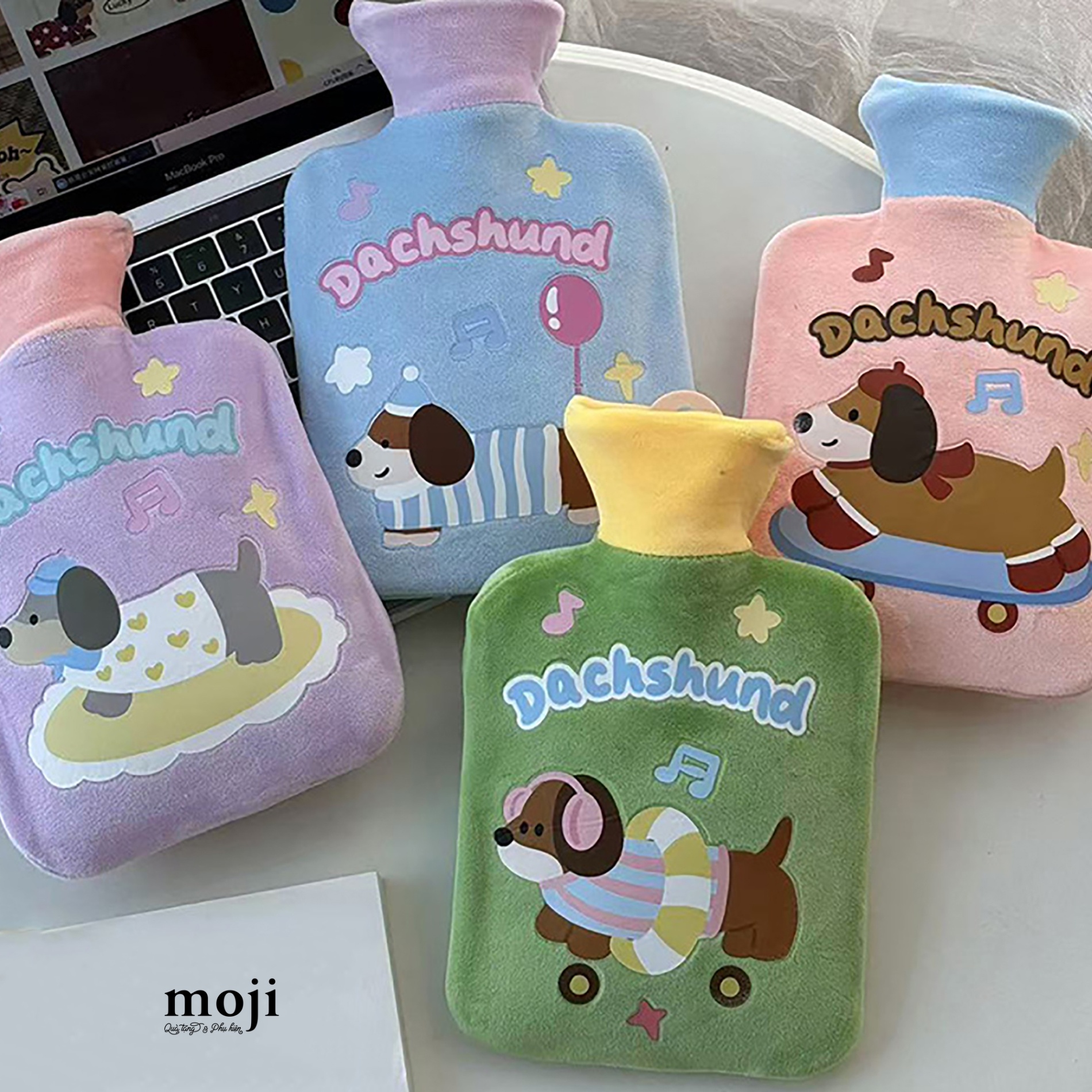 Túi chườm giữ nhiệt bọc vải Dog Dachshund áo màu 14x21