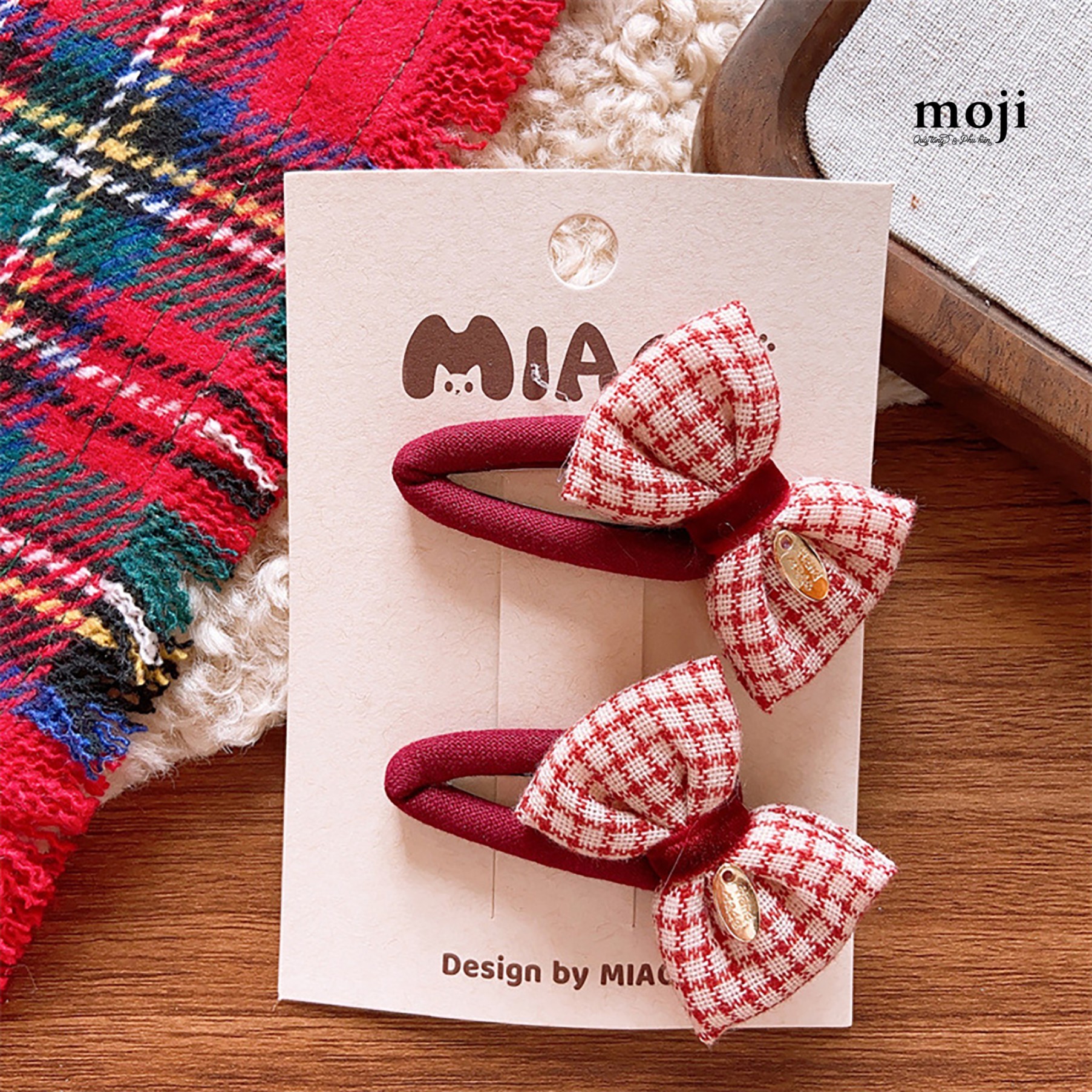 Kẹp tóc MJ Bow nơ họa tiết set2
