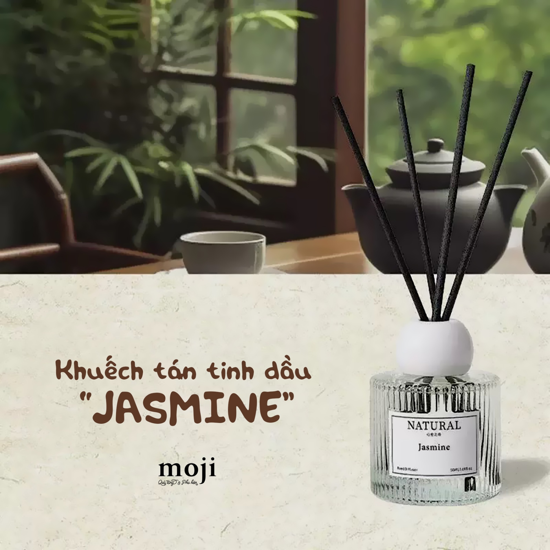 Bộ tinh dầu khuếch tán Natural with jasmine 50ml