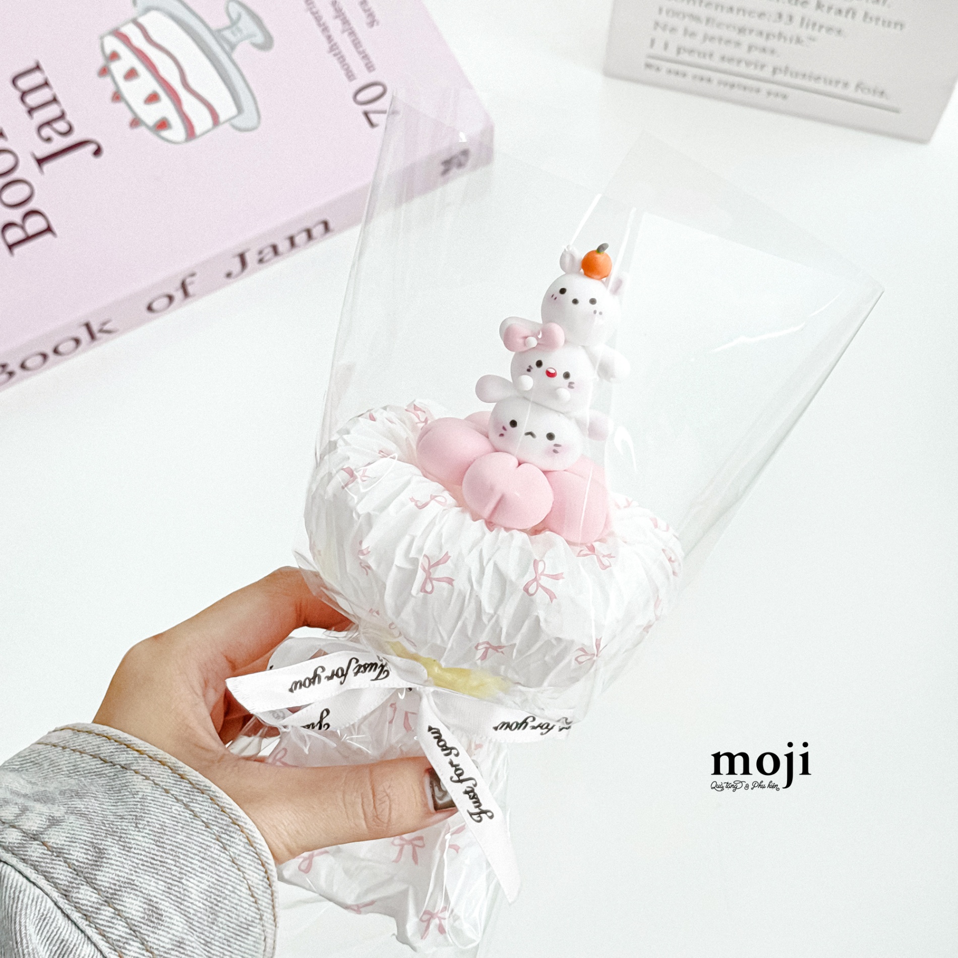 Hoa đất sét lẻ Cute animal face xếp chồng 21cm