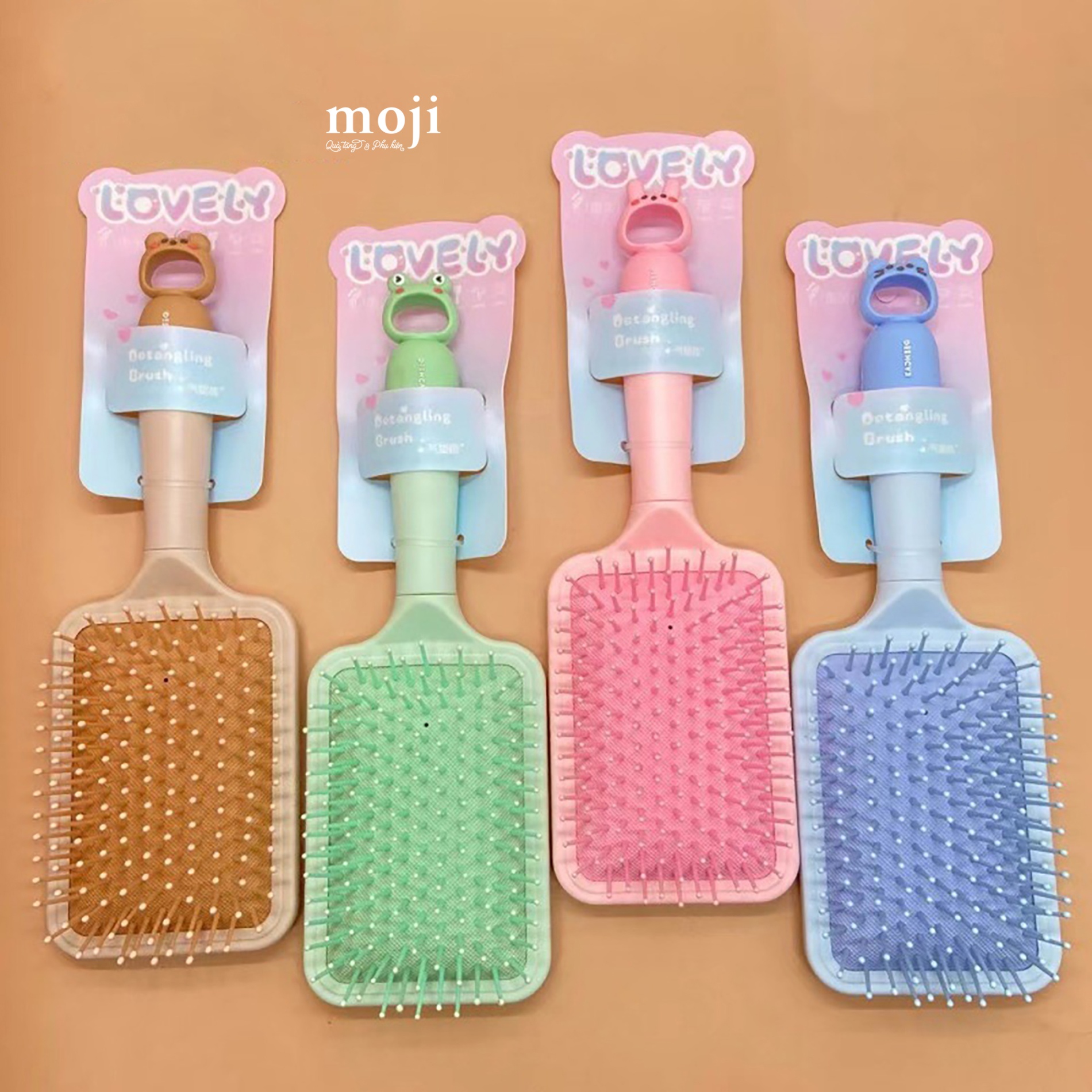 Lược đệm mát xa Lovely animal face rỗng