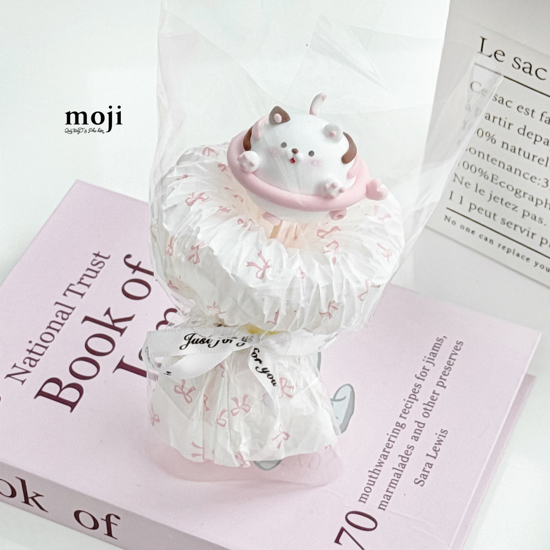 Hoa đất sét lẻ Cute cat heart planet 21cm