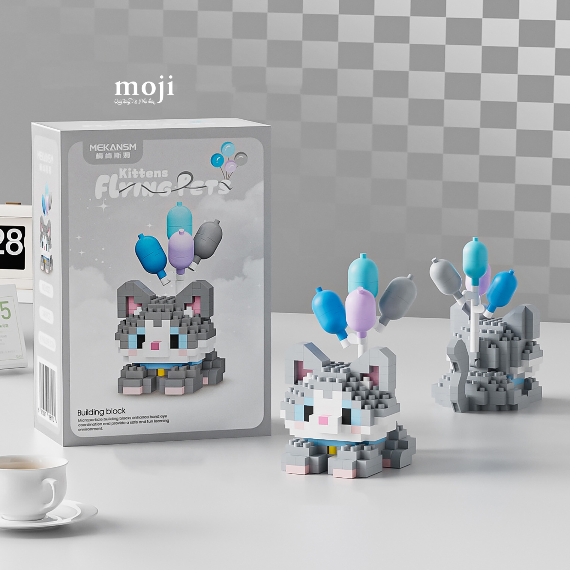 Đồ chơi xếp hình Cute cat bong bóng flying pets 4x6x8