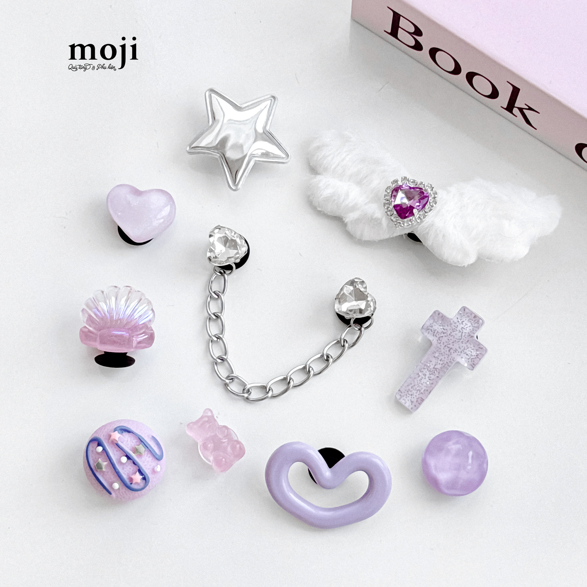 Jibbitz crocs Heart wings star and else set10