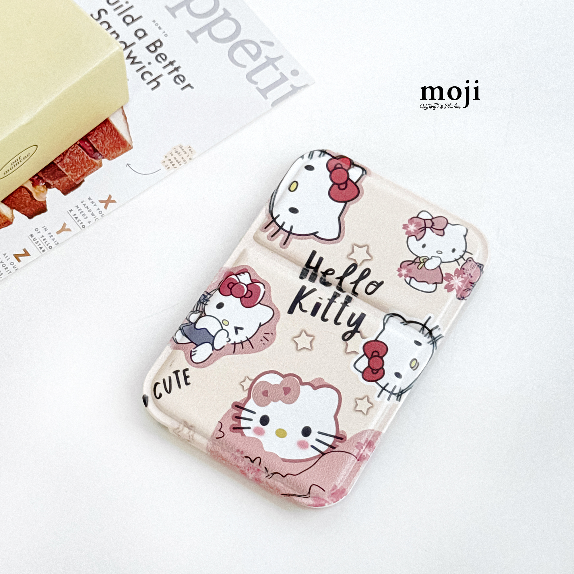 Gương gập để bàn mini Sanrio family Hello Kitty flower star 7x10