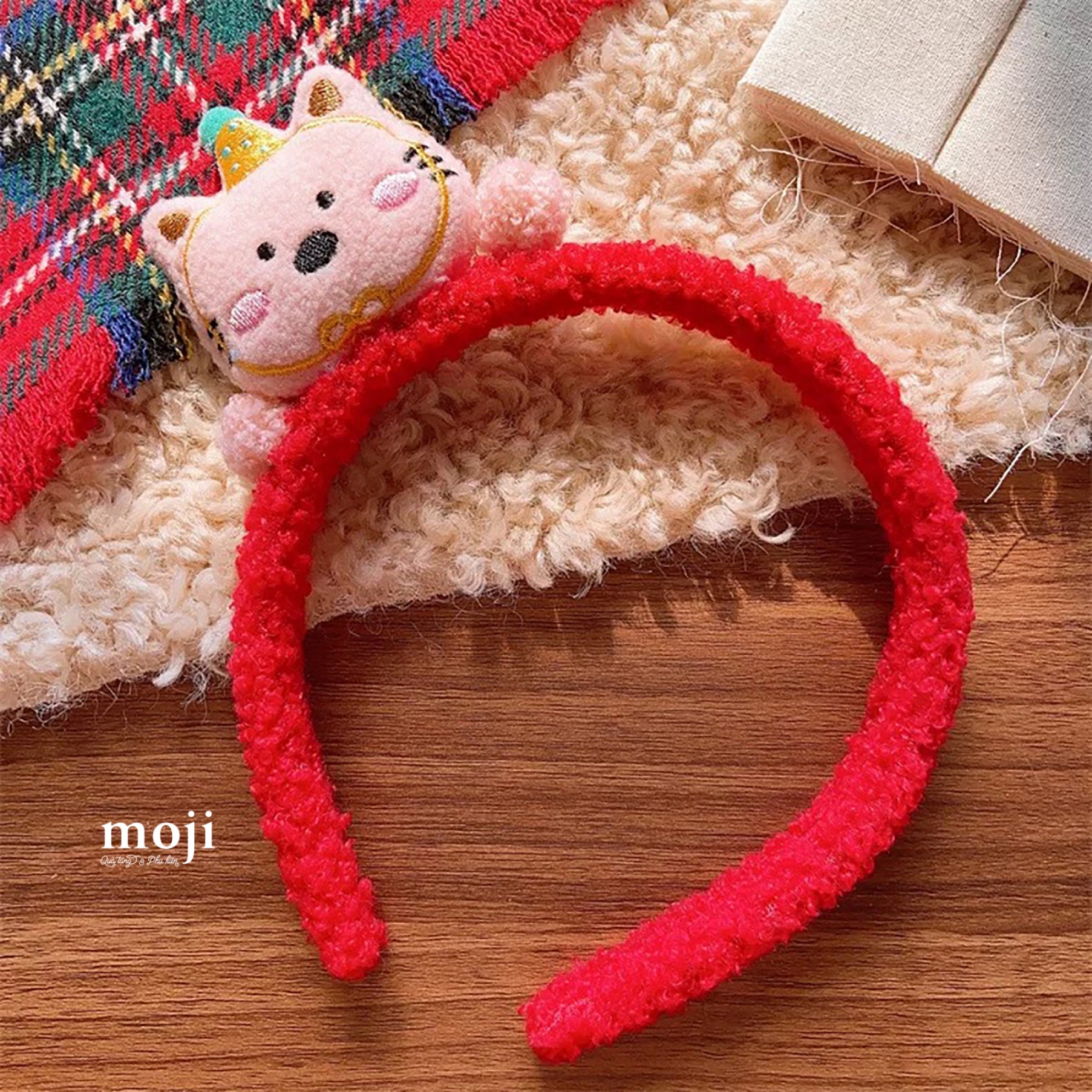 Băng đô bờm Cute cat baby bear face đội mũ party cục bông