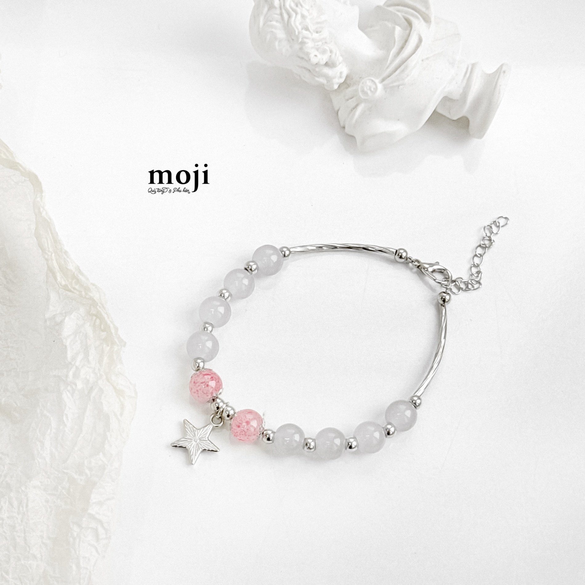 Vòng tay charm Star ngôi sao đính đá hạt màu sắc