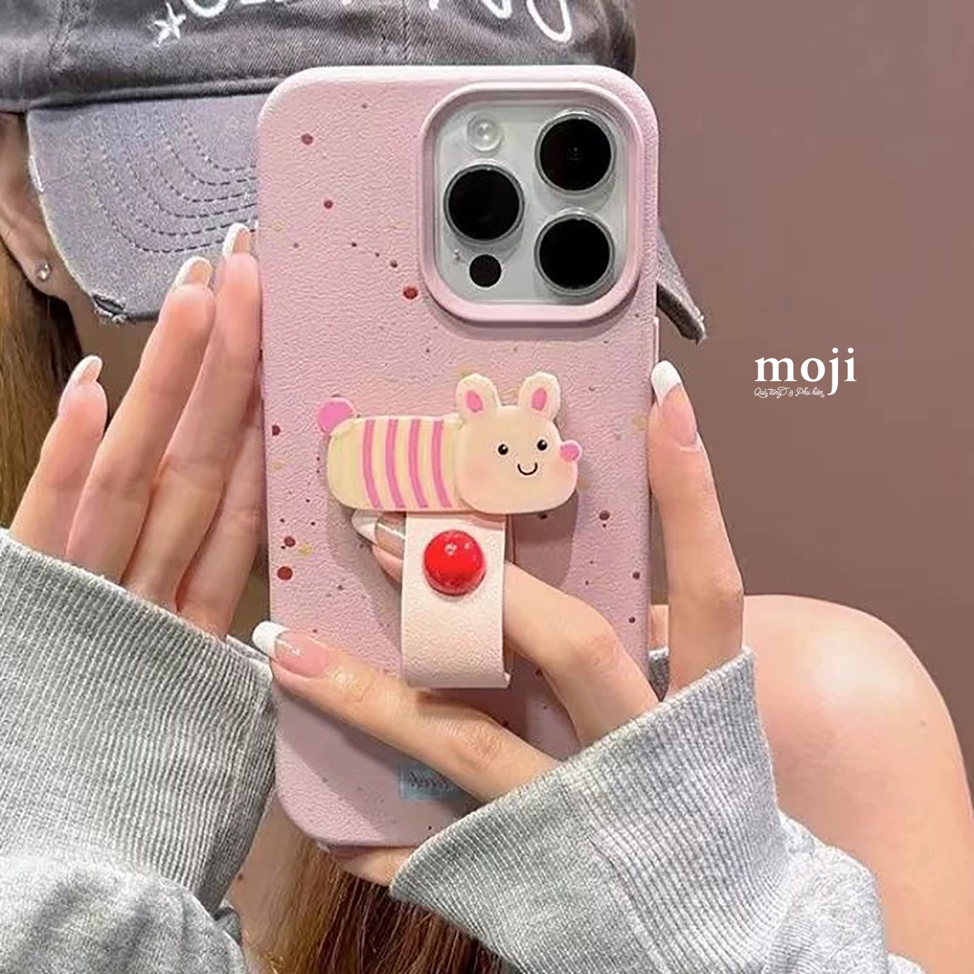 Ốp điện thoại Cute rabbit good luck chấm tròn