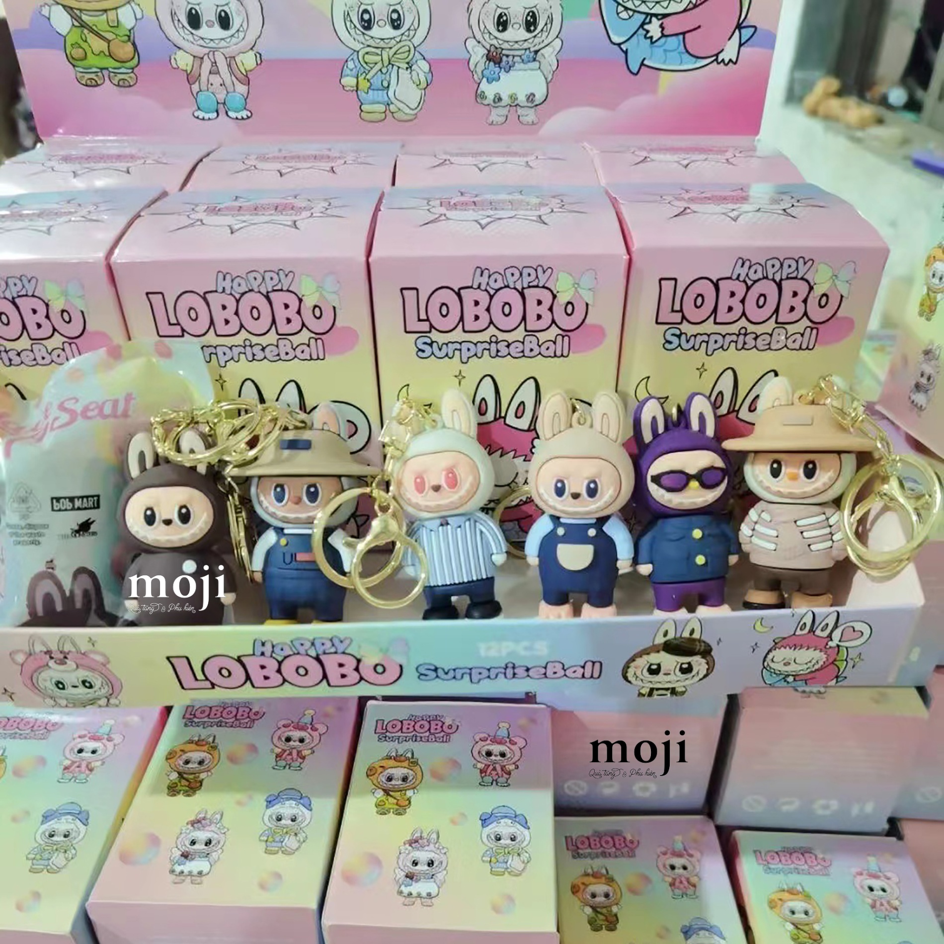 Blindbox móc khóa unoff Labubu happy phong cách