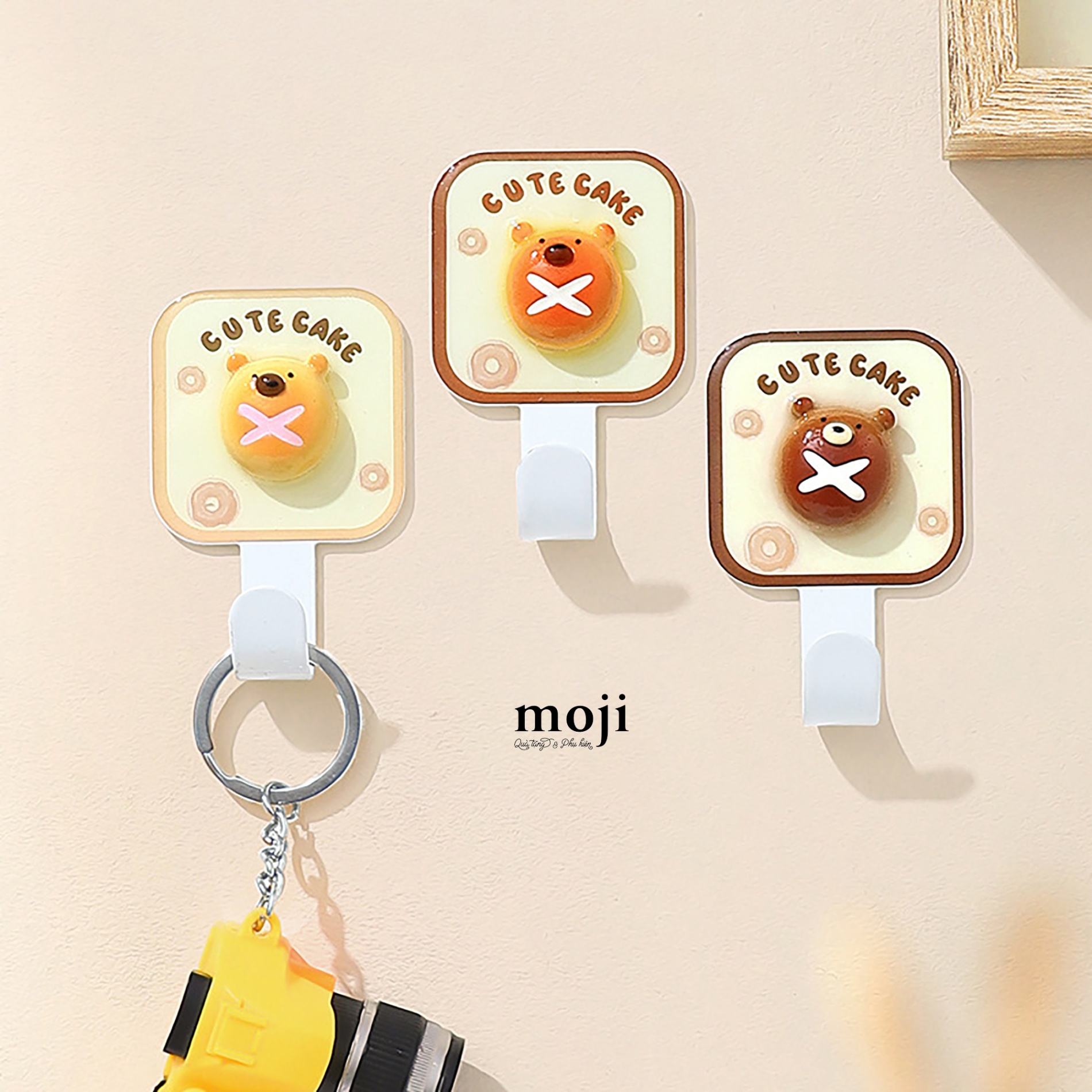 Móc treo đồ kim loại nổi Cute cake animal set2