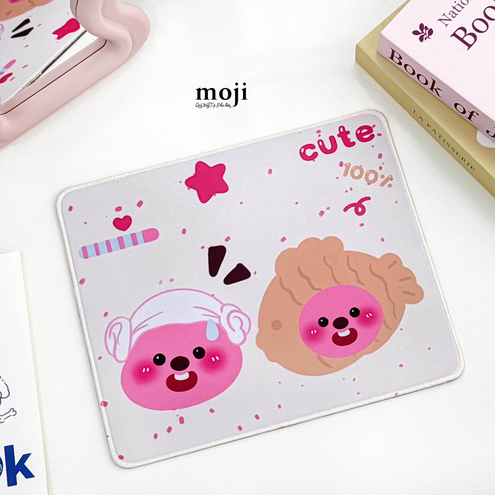 Lót chuột Hải ly Loopy cute cosplay Taiyaki bánh cá đeo khăn tắm 25x30