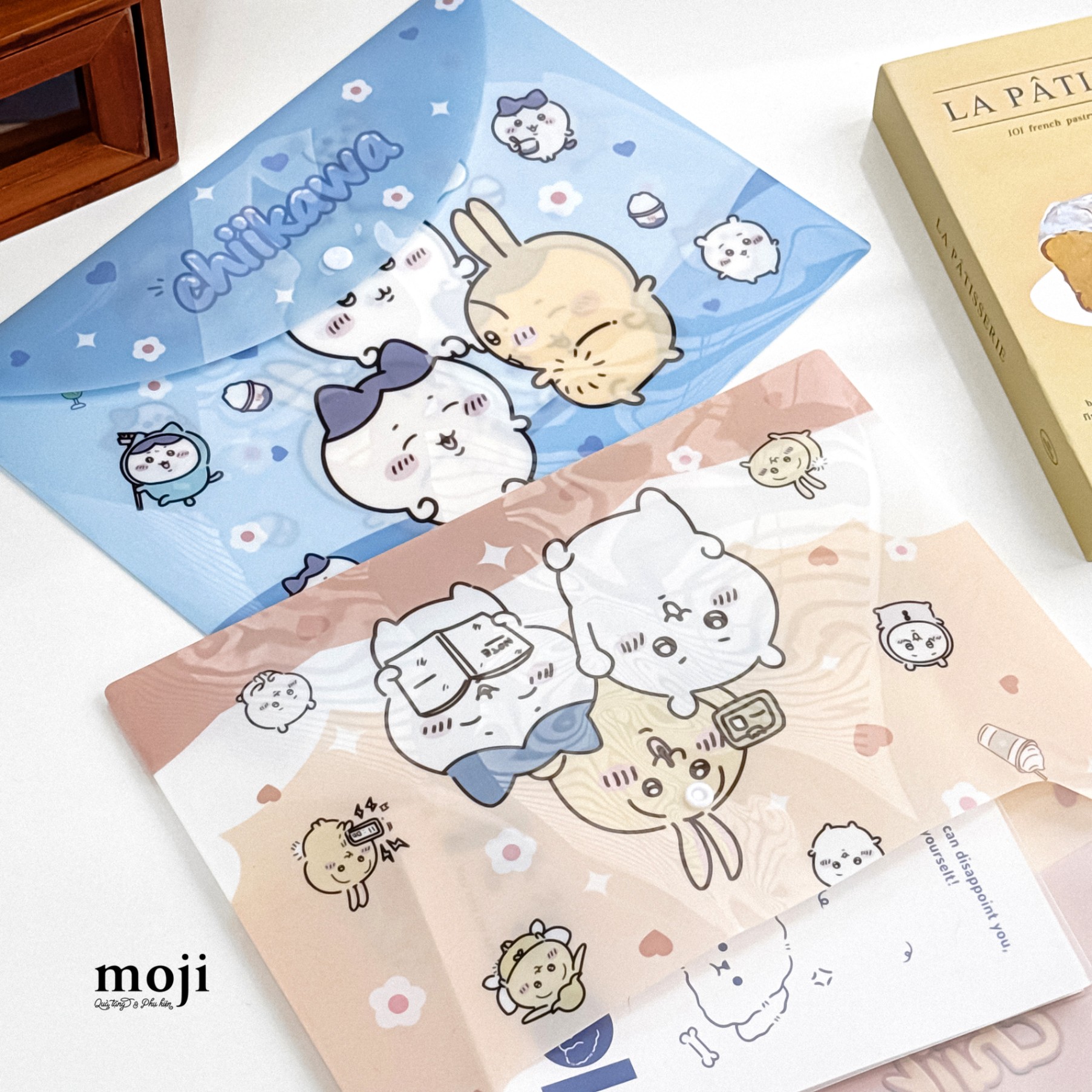 Túi đựng tài liệu MJ cúc bấm Chiikawa happy together 23x32