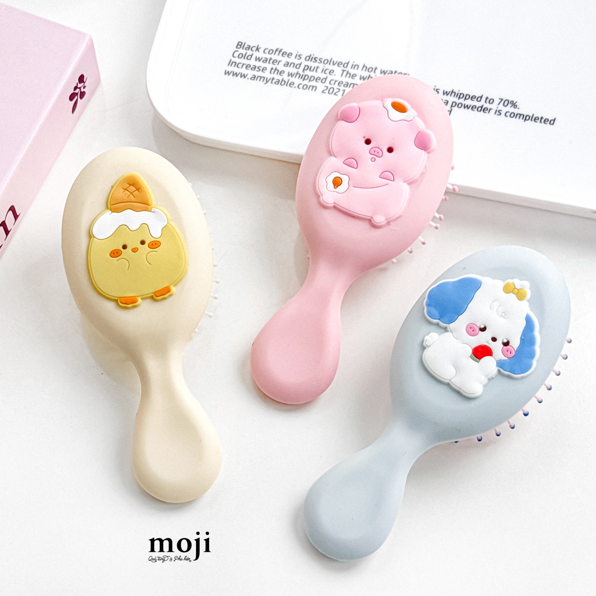 Lược đệm mát xa Cute animal fruit ice cream ốp la