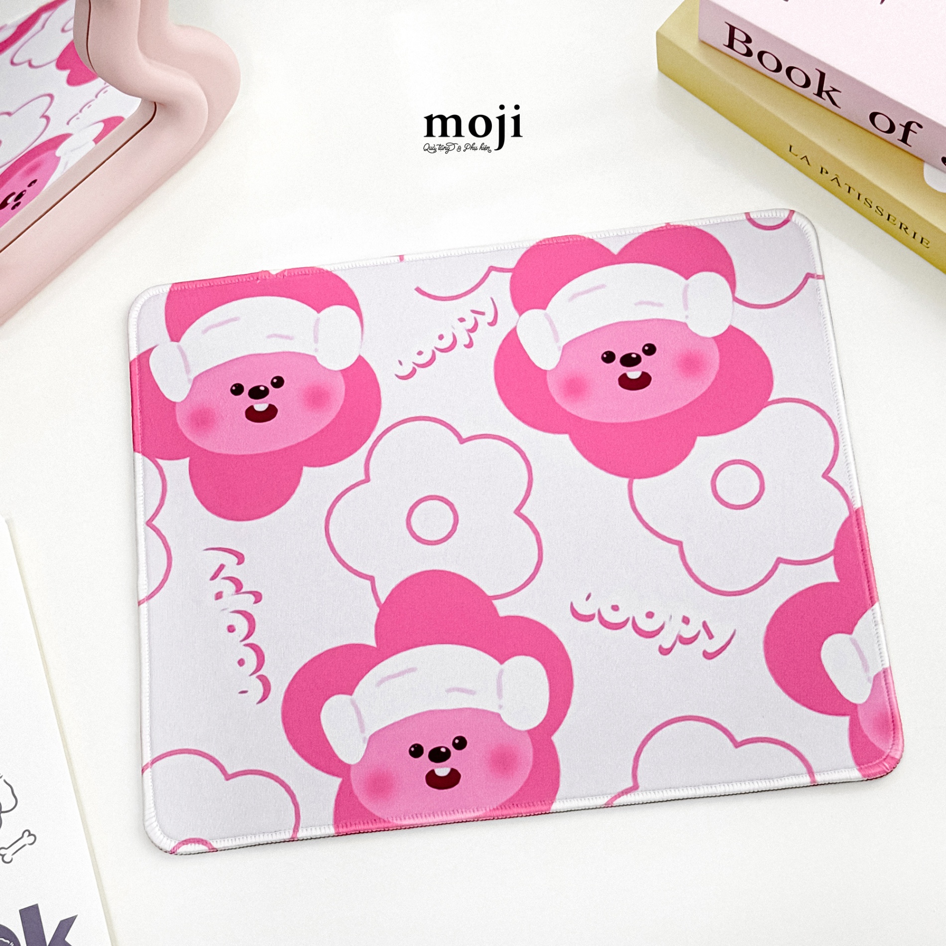 Lót chuột Hải ly Loopy đeo khăn tắm flower 25x30