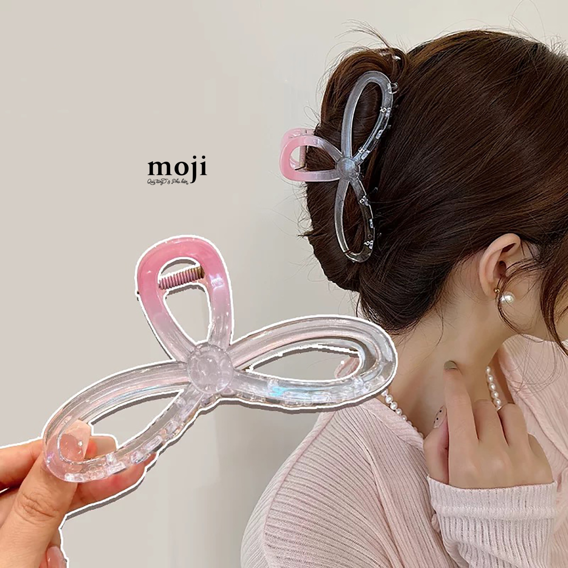 Kẹp tóc càng cua Bow nơ gradient color