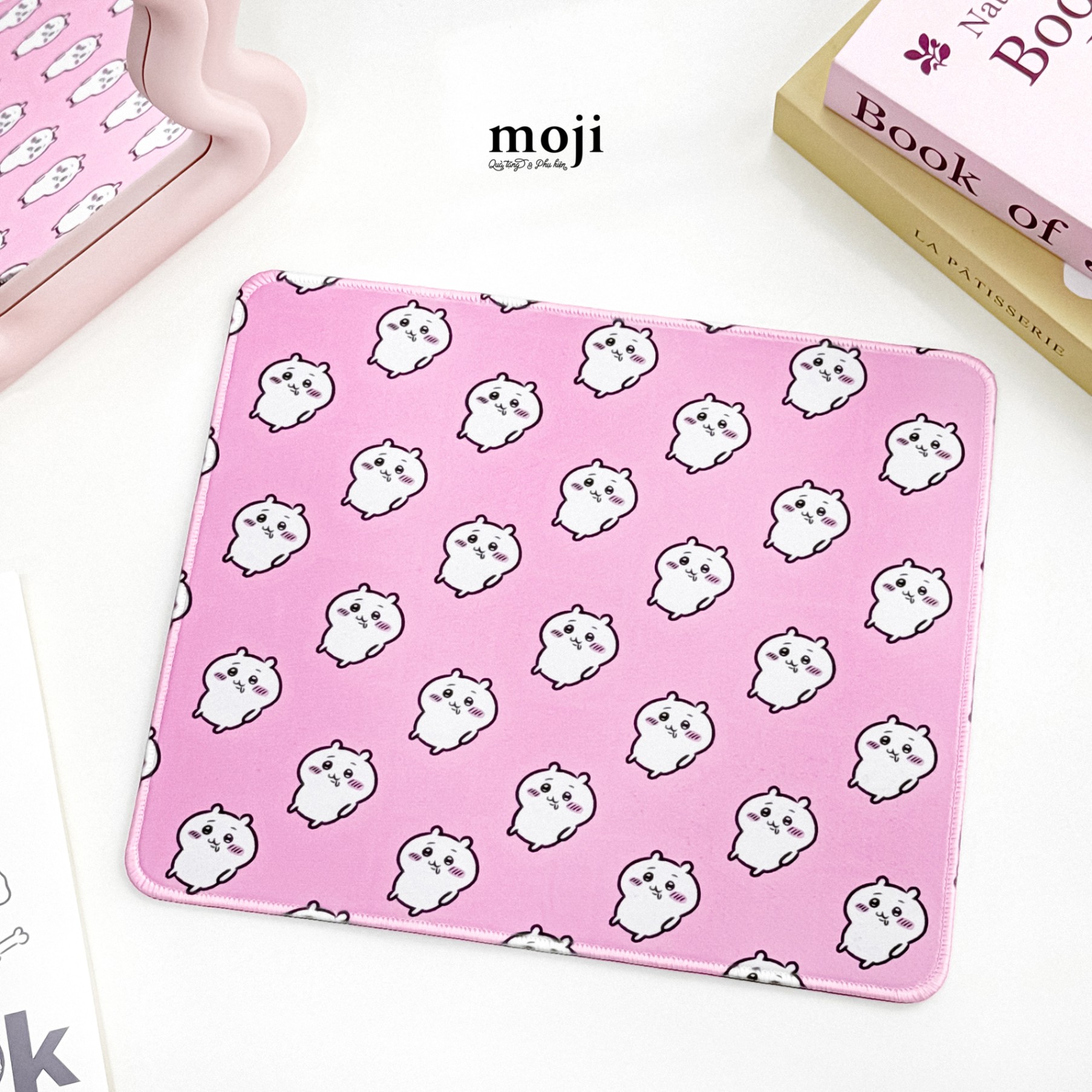 Lót chuột nhiều Chiikawa má hồng nằm 25x30