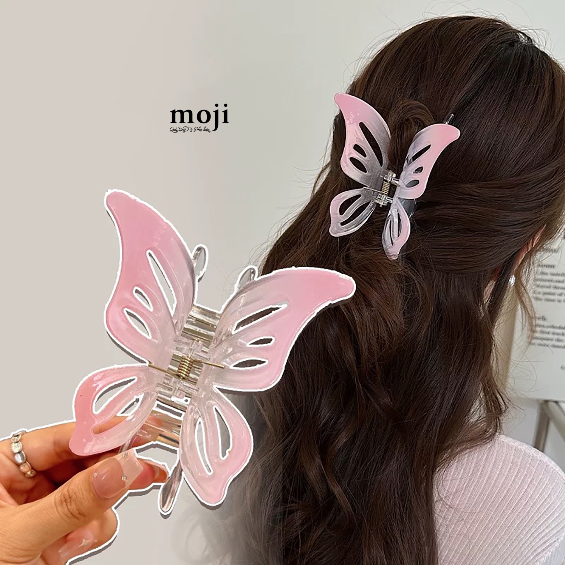 Kẹp tóc càng cua Butterfly gradient color 2 màu