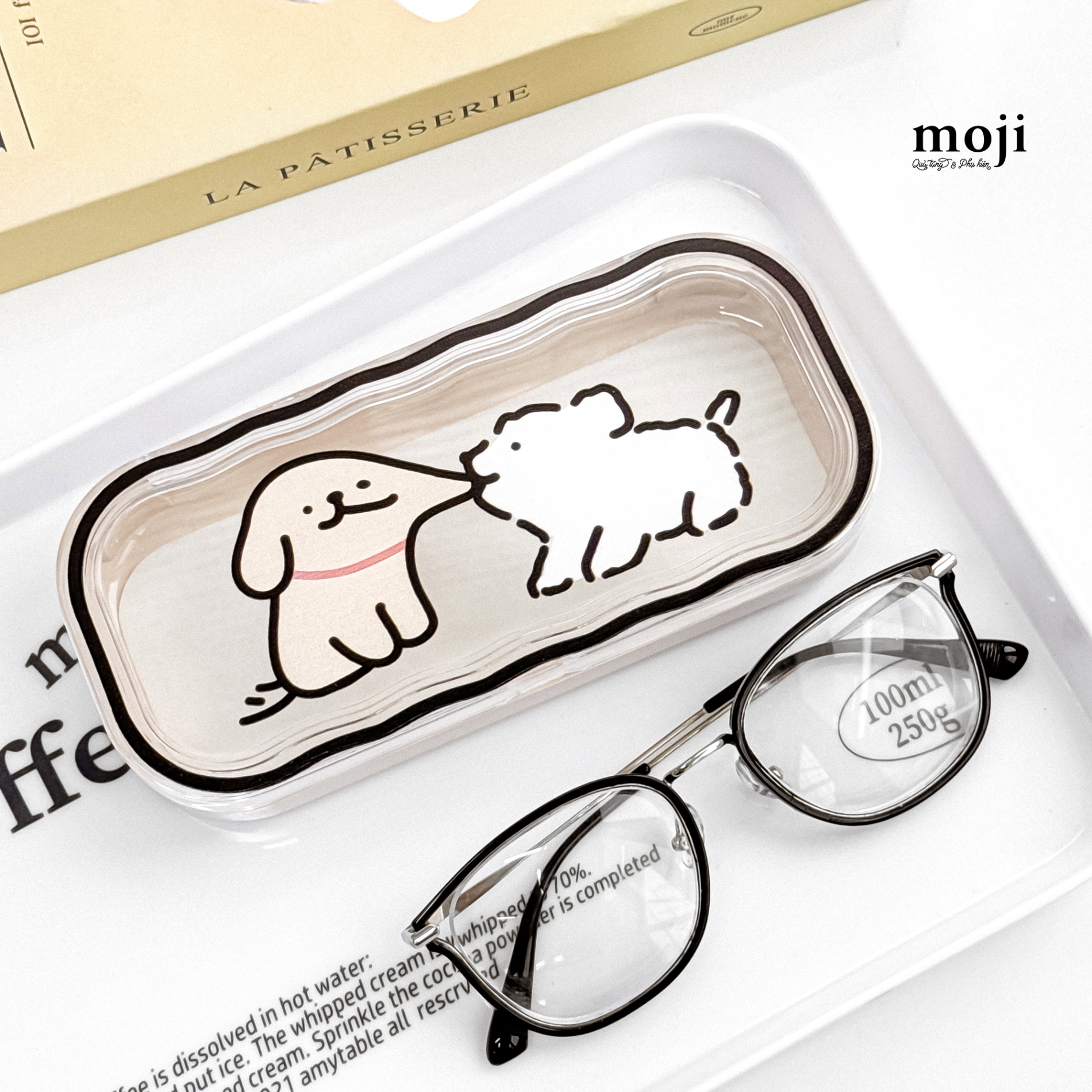Hộp đựng kính đa năng Couple dog happy together 7x16