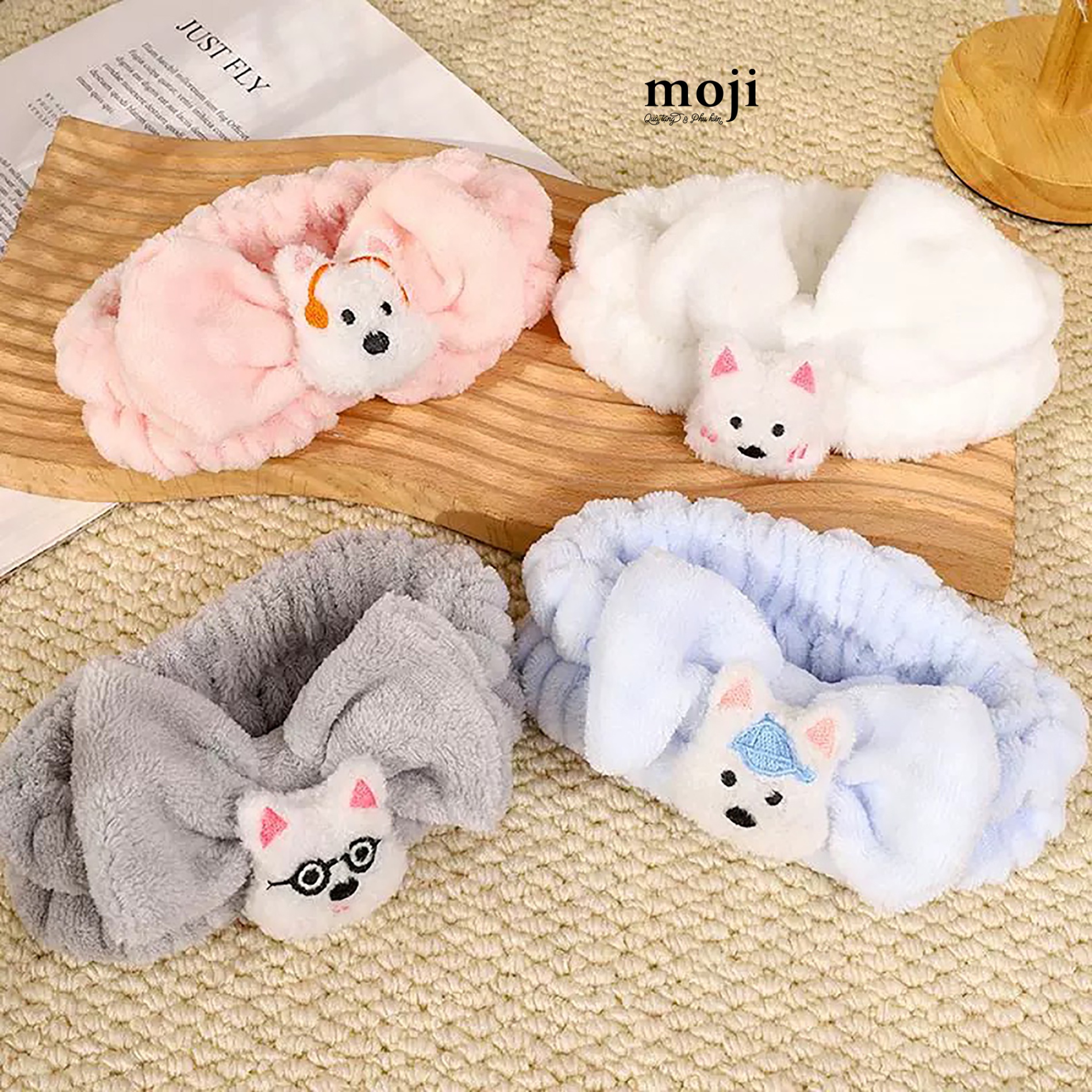 Băng đô make up Cute dog face bow nơ