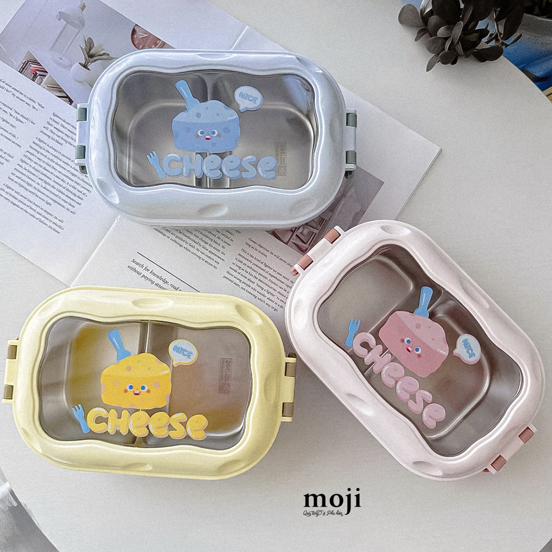 Hộp cơm inox Cheese nice face 8x13x21