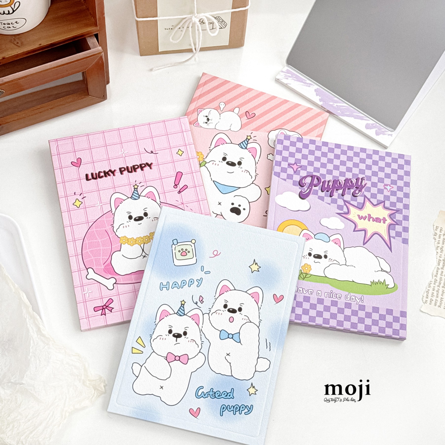 Gương gập để bàn Party dog lucky puppy happy have a nice day 15x21