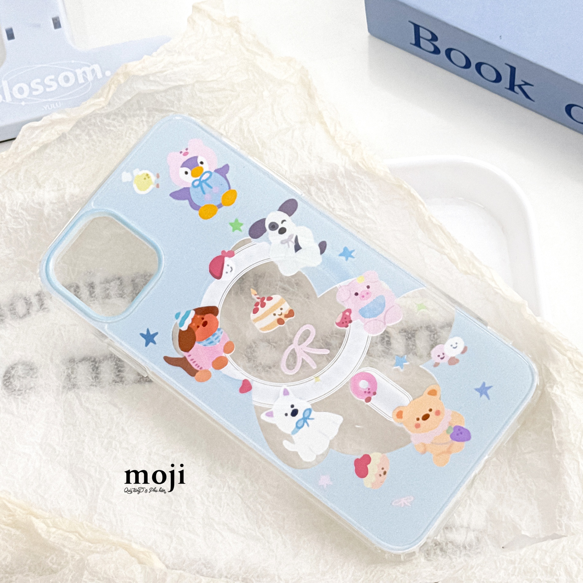 Ốp điện thoại magsafe Cute animal cake bow nơ ngôi sao màu sắc