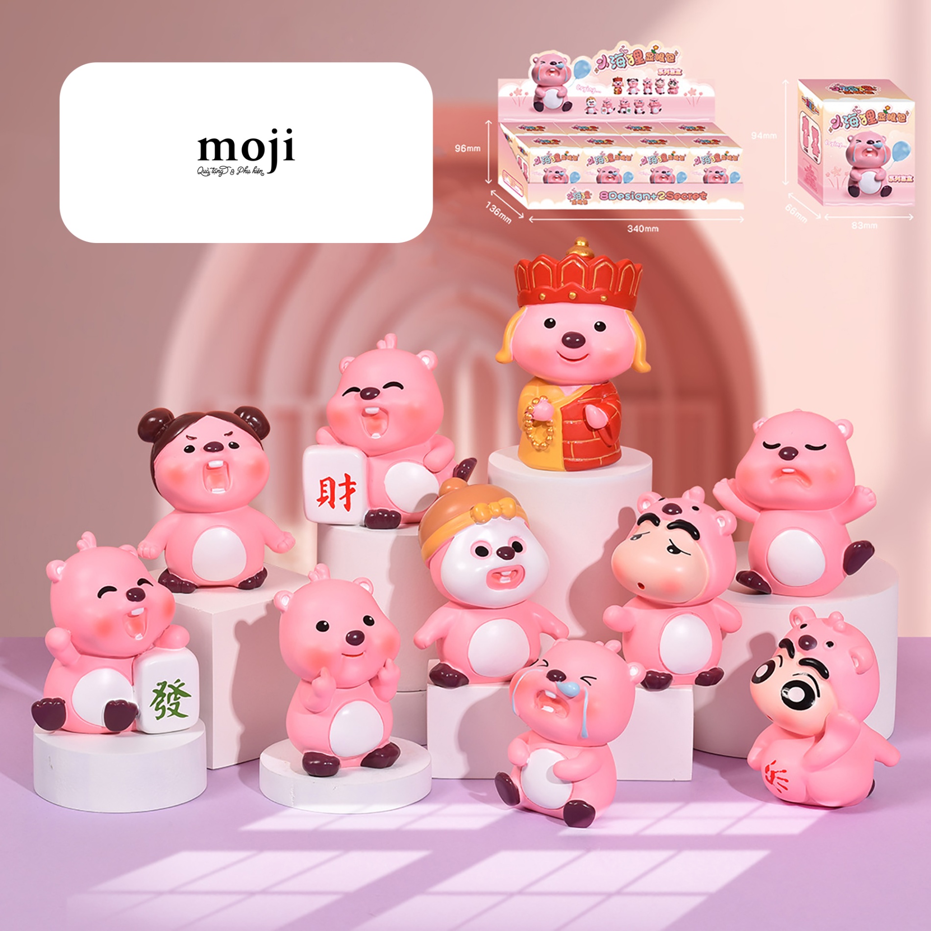 Blindbox tượng Hải ly Loopy crying má hồng
