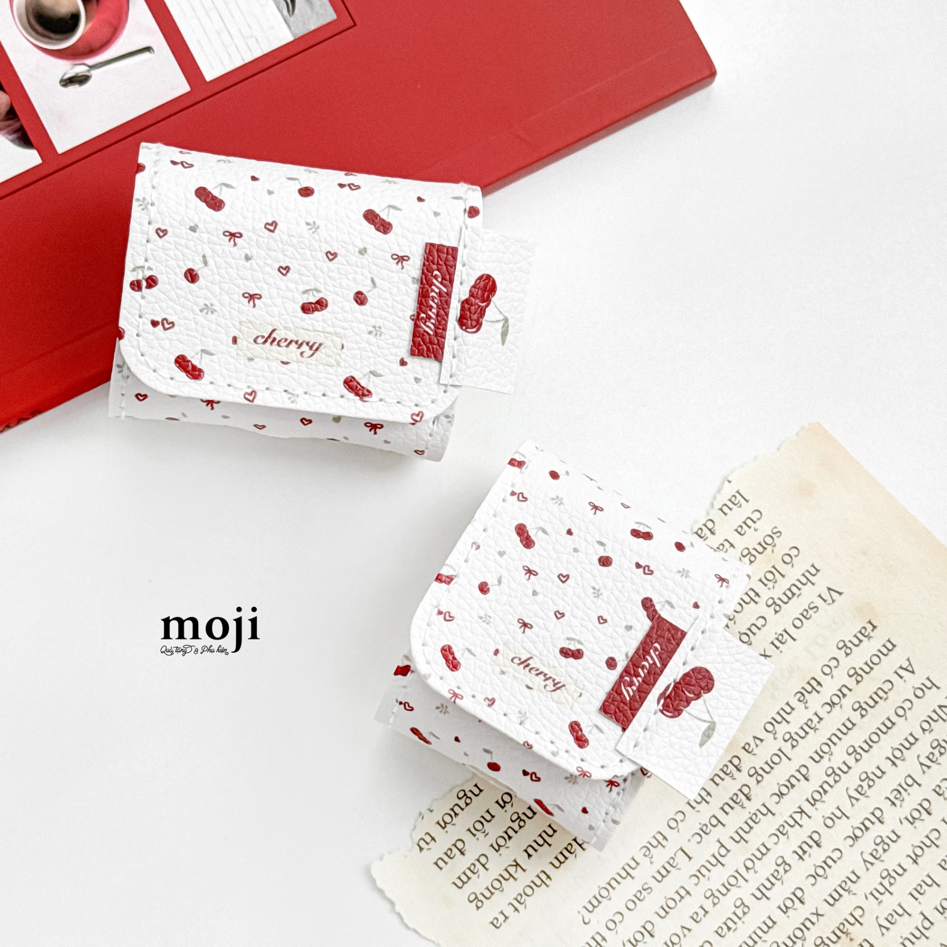 Case Airpods Little fruit cherry heart bow nơ