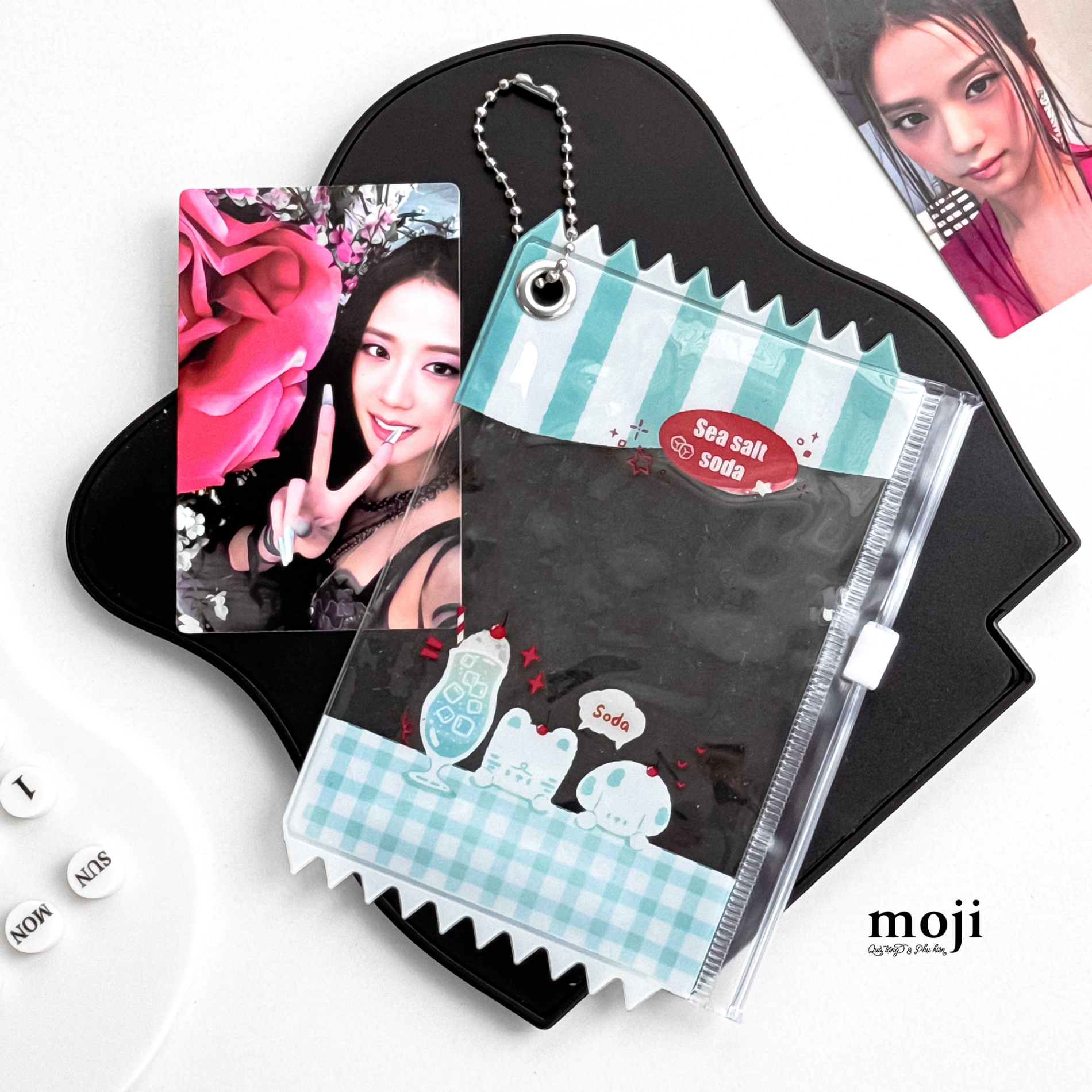 Túi ví đa năng đựng card Cute animal sea salt soda zipper bag 9x13
