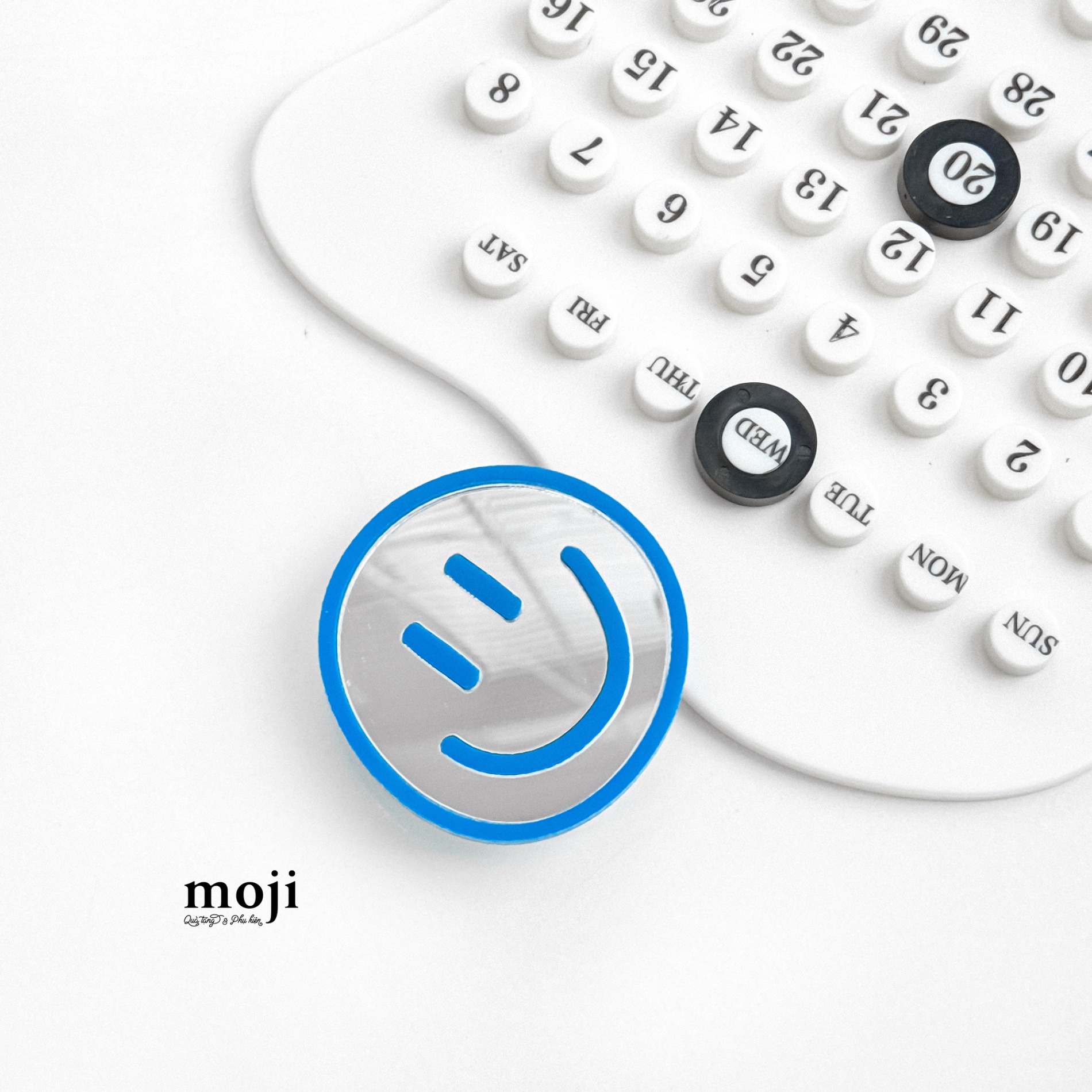 Mojipop gương tròn Smiley viền màu