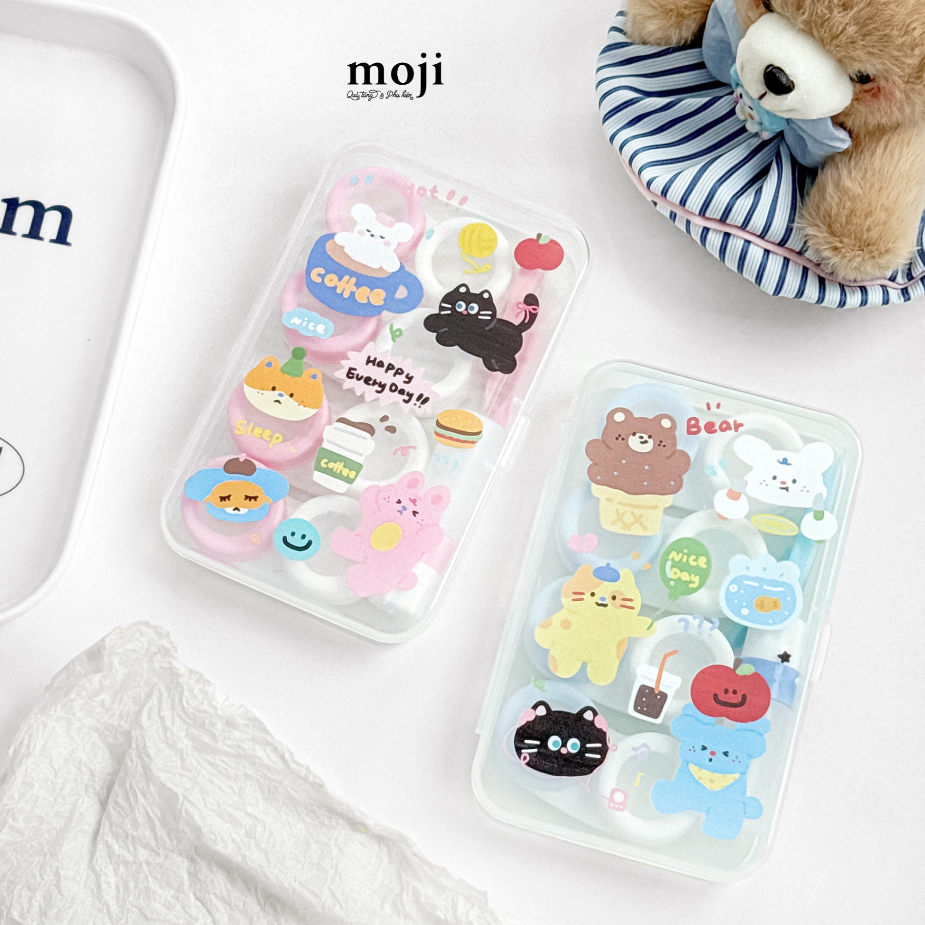 Hộp đựng lens Cute animal nice day happy everyday set4