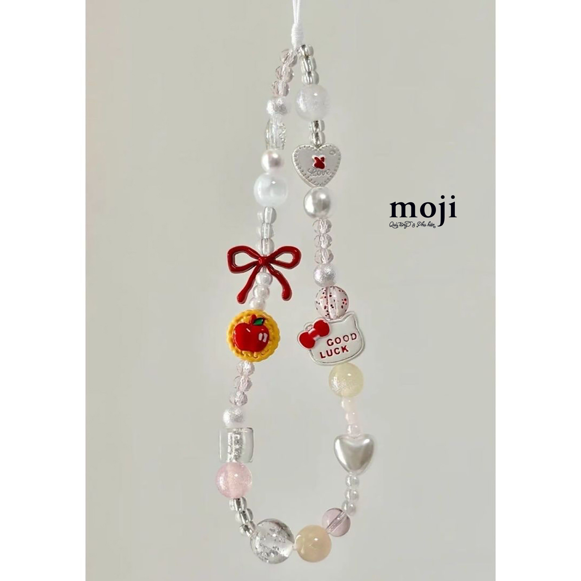 Dây đeo điện thoại Sanrio family Hello Kitty face good luck fruit bow nơ