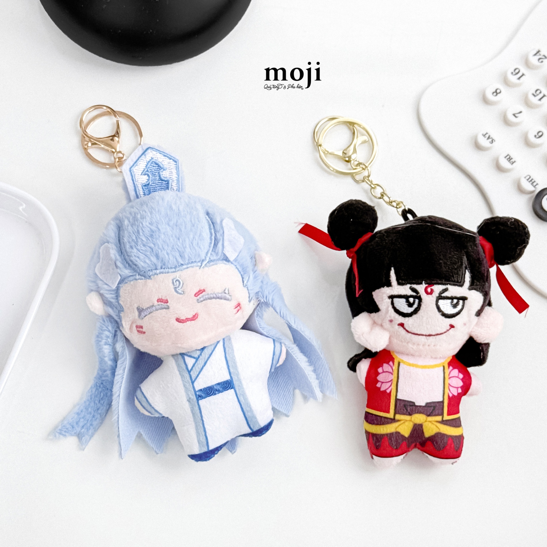 Móc khóa nhồi bông Na Tra Ngao Bính cute đứng biểu cảm