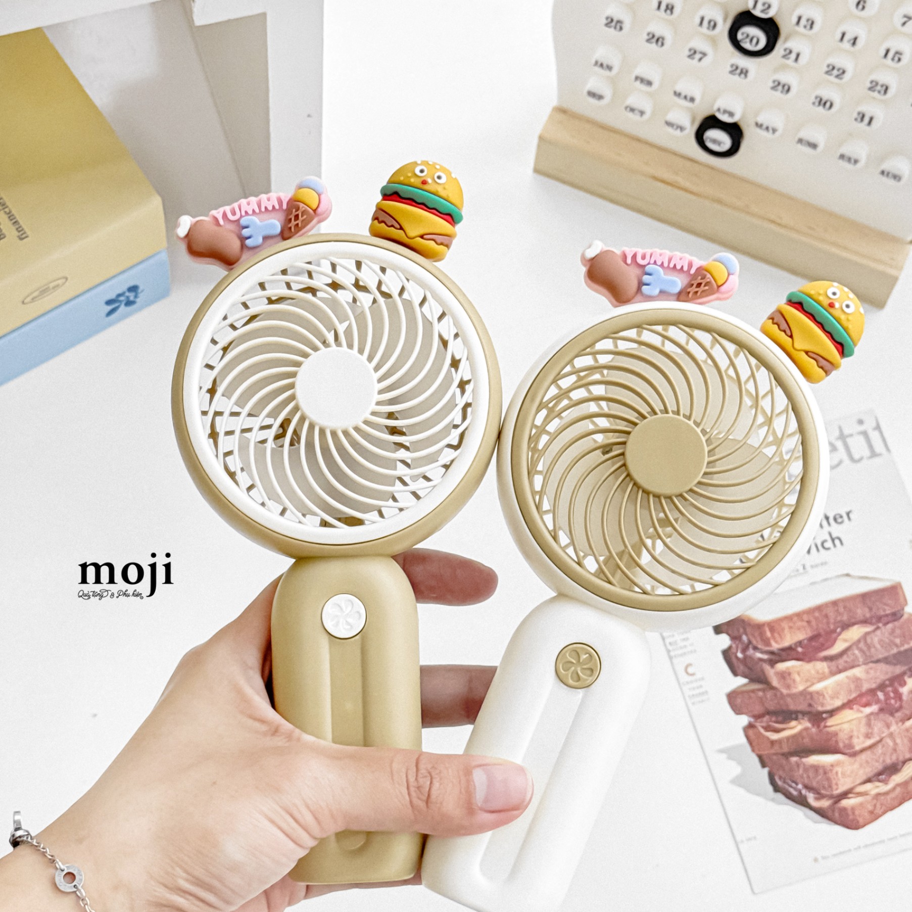 Quạt USB cầm tay sạc tích điện Fast food yummy