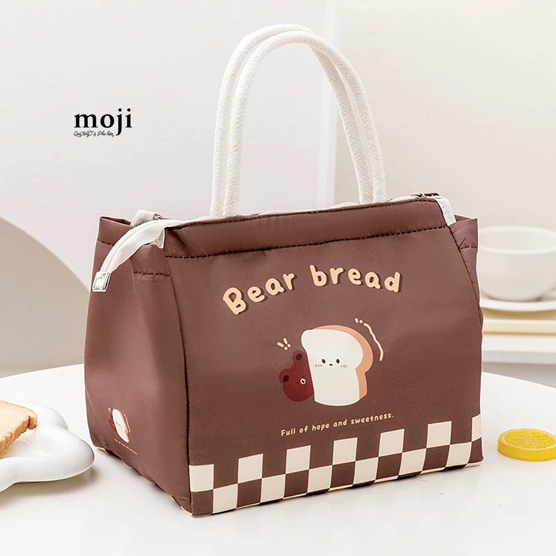 Túi đựng cơm giữ nhiệt Baby bear bread full of hope and sweetness 16x22x24
