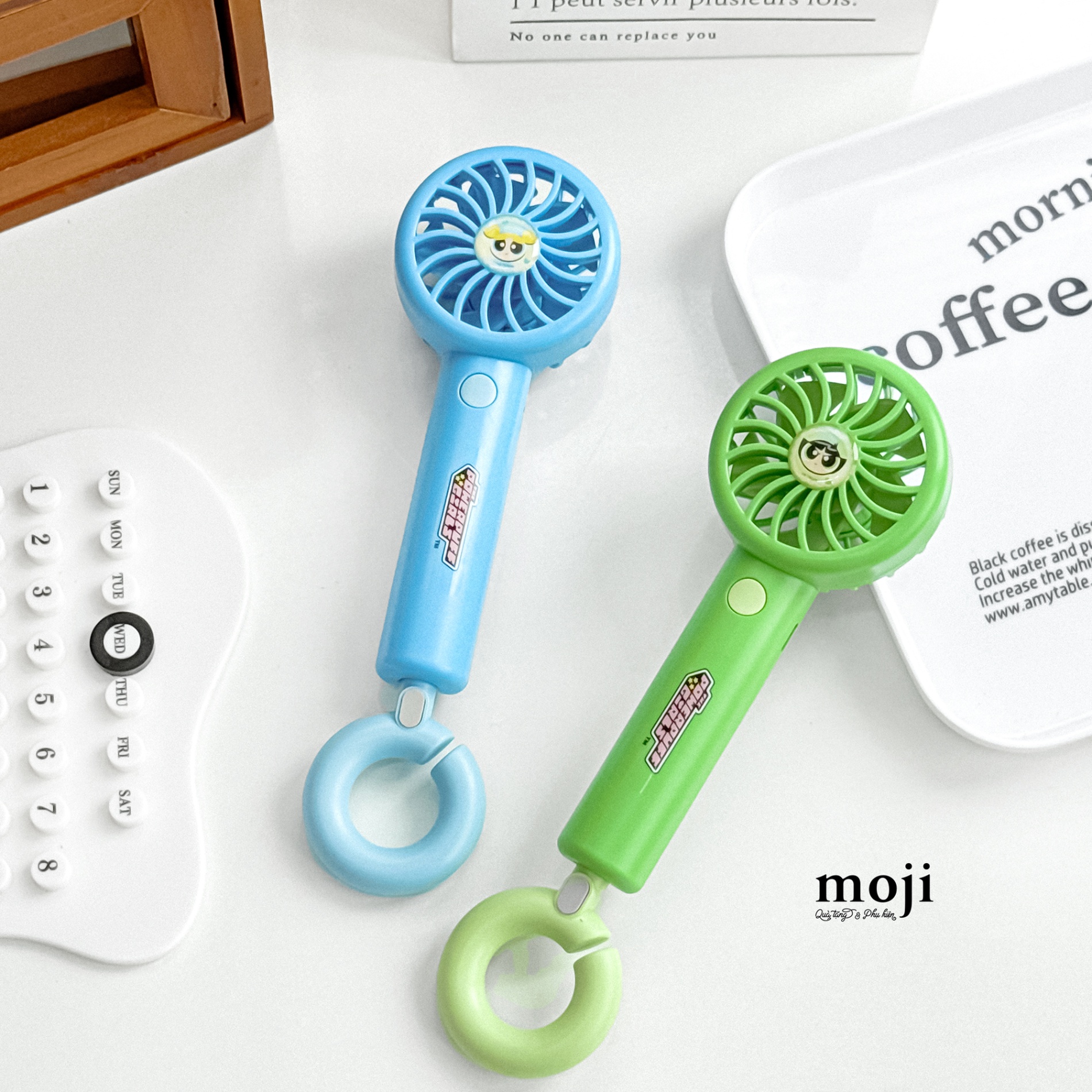 Quạt USB cầm tay sạc tích điện The Powerpuff Girls vòng tròn