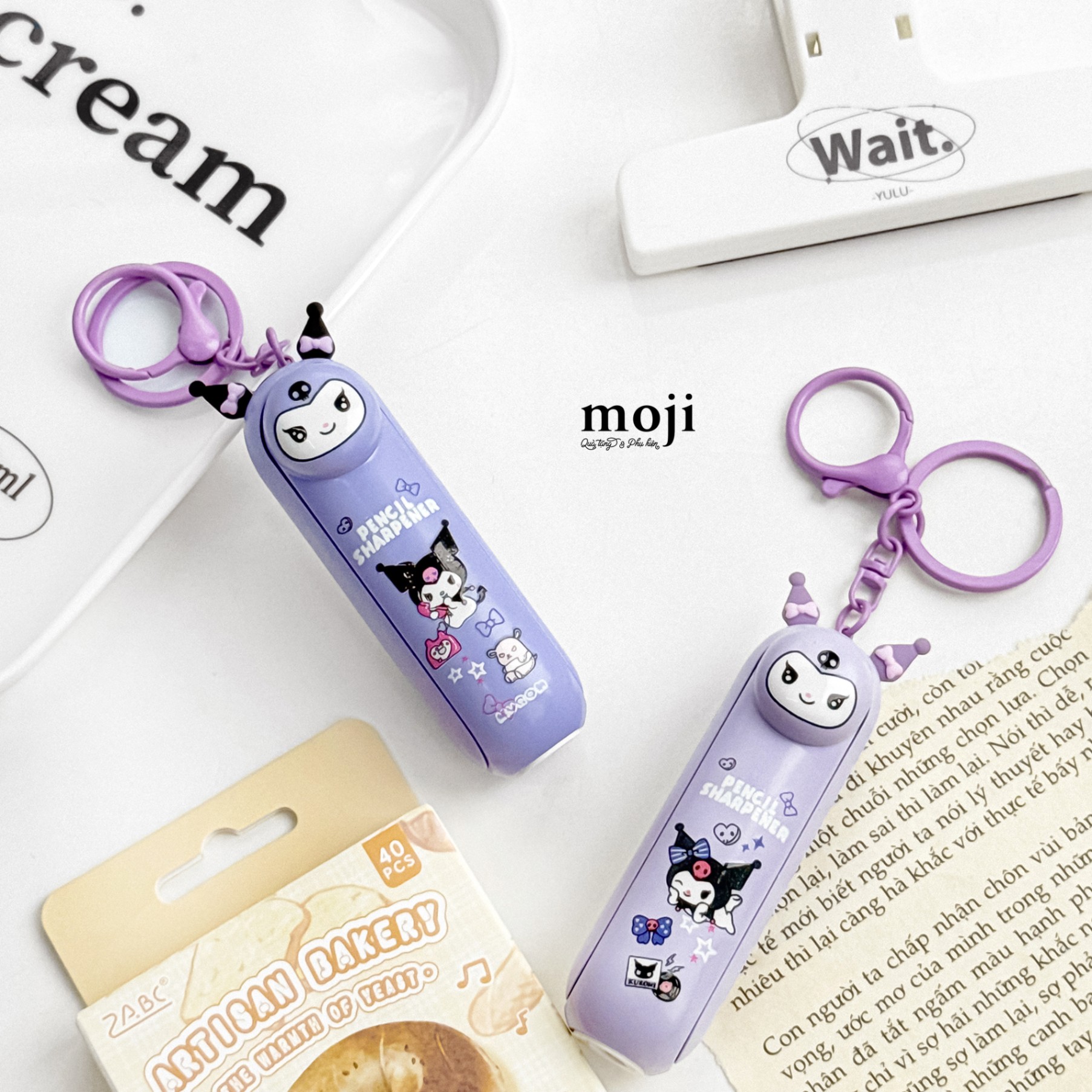 Quạt USB mini sạc tích điện Sanrio family Kuromi pencil sharpener