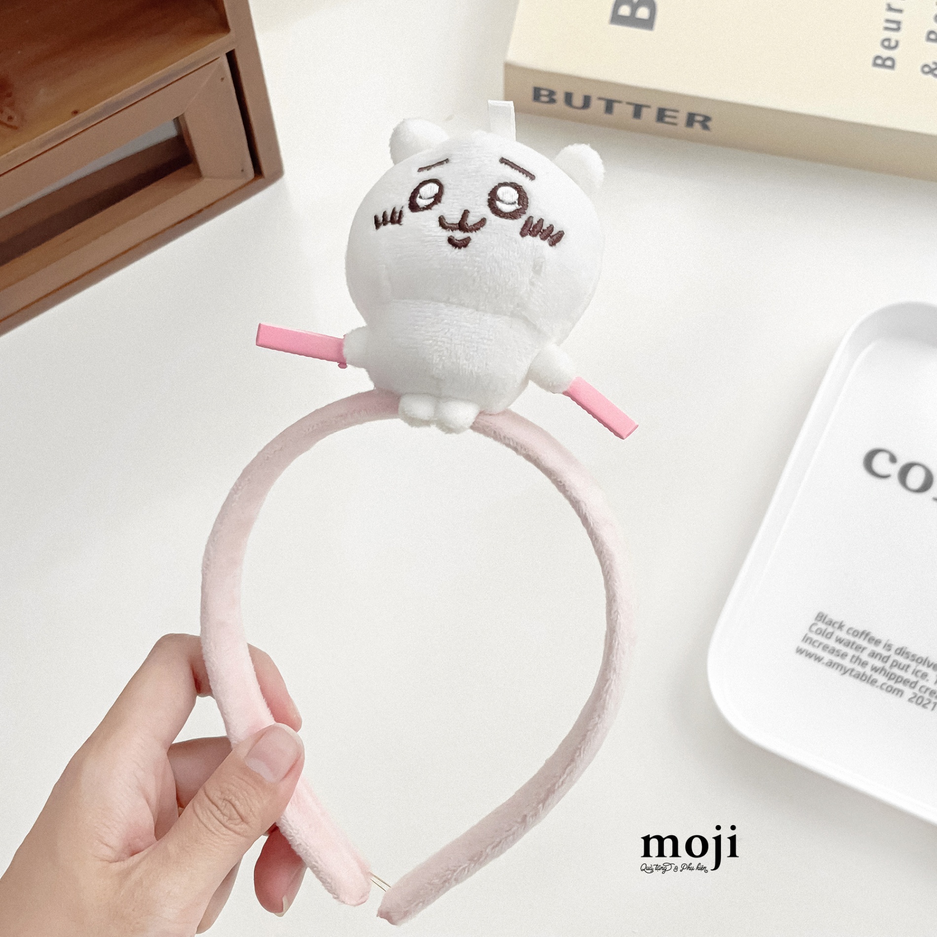 Băng đô bờm Chiikawa má hồng nắm tóc