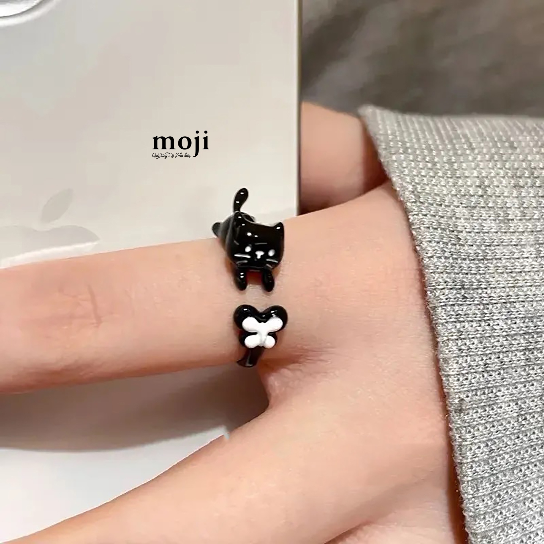 Nhẫn MJ Black cat butterfly