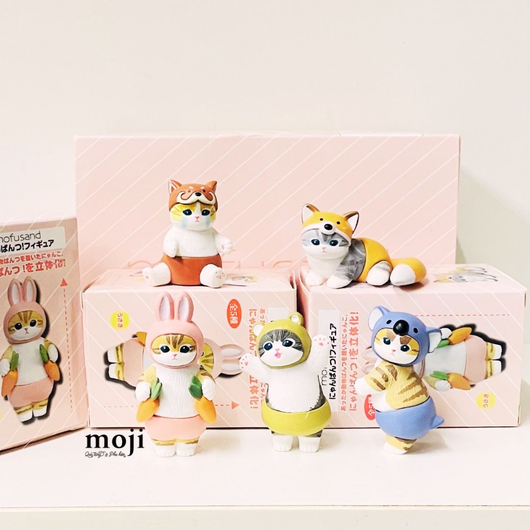 Blindbox tượng Mofusand cat cosplay animal quần màu