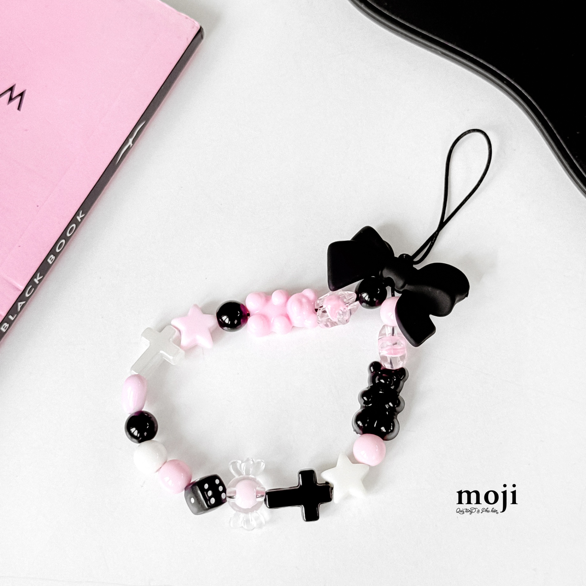 Dây đeo điện thoại Bow nơ baby bear star cross thánh giá candy dice heart