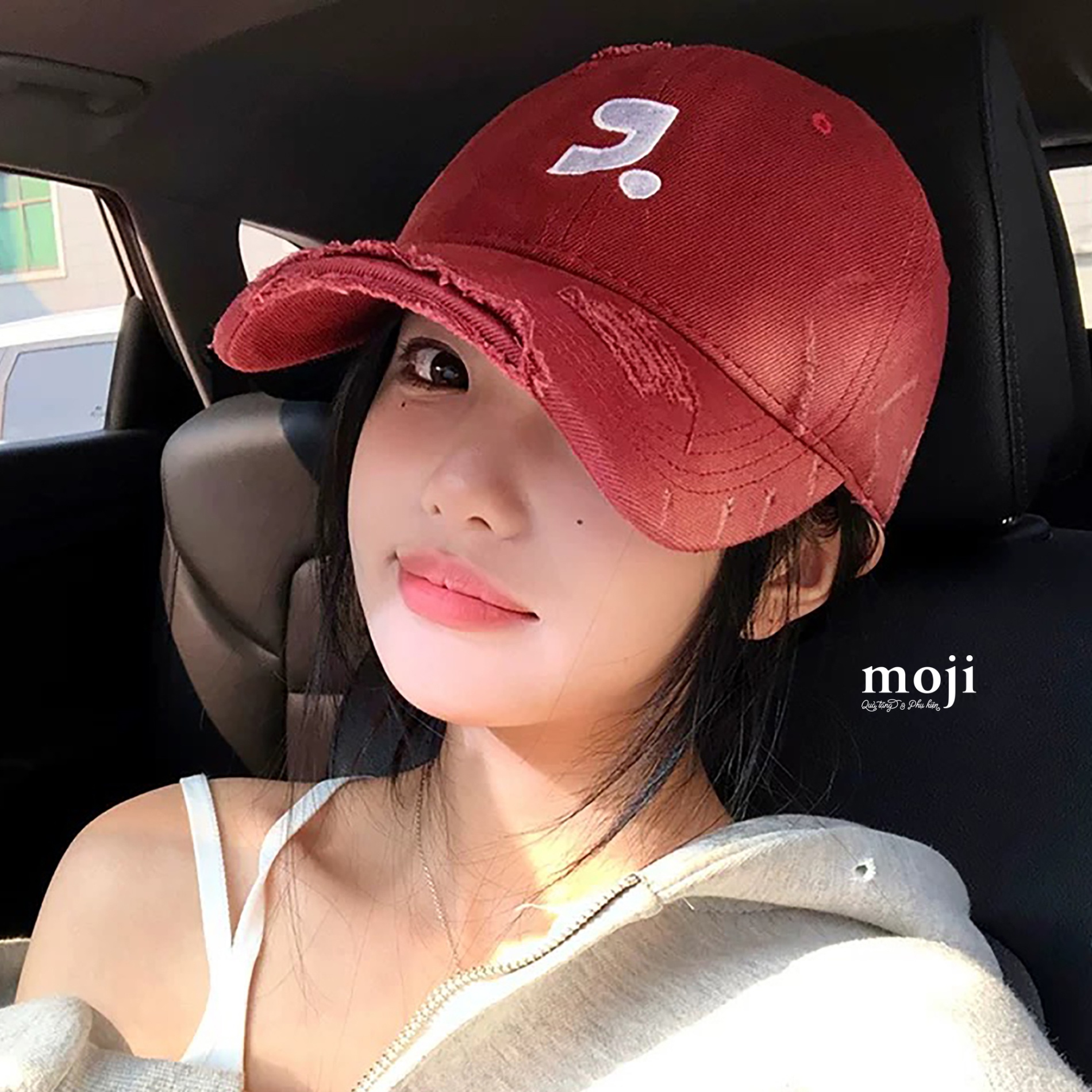 Mũ nón lưỡi trai Chấm phẩy nền màu rách
