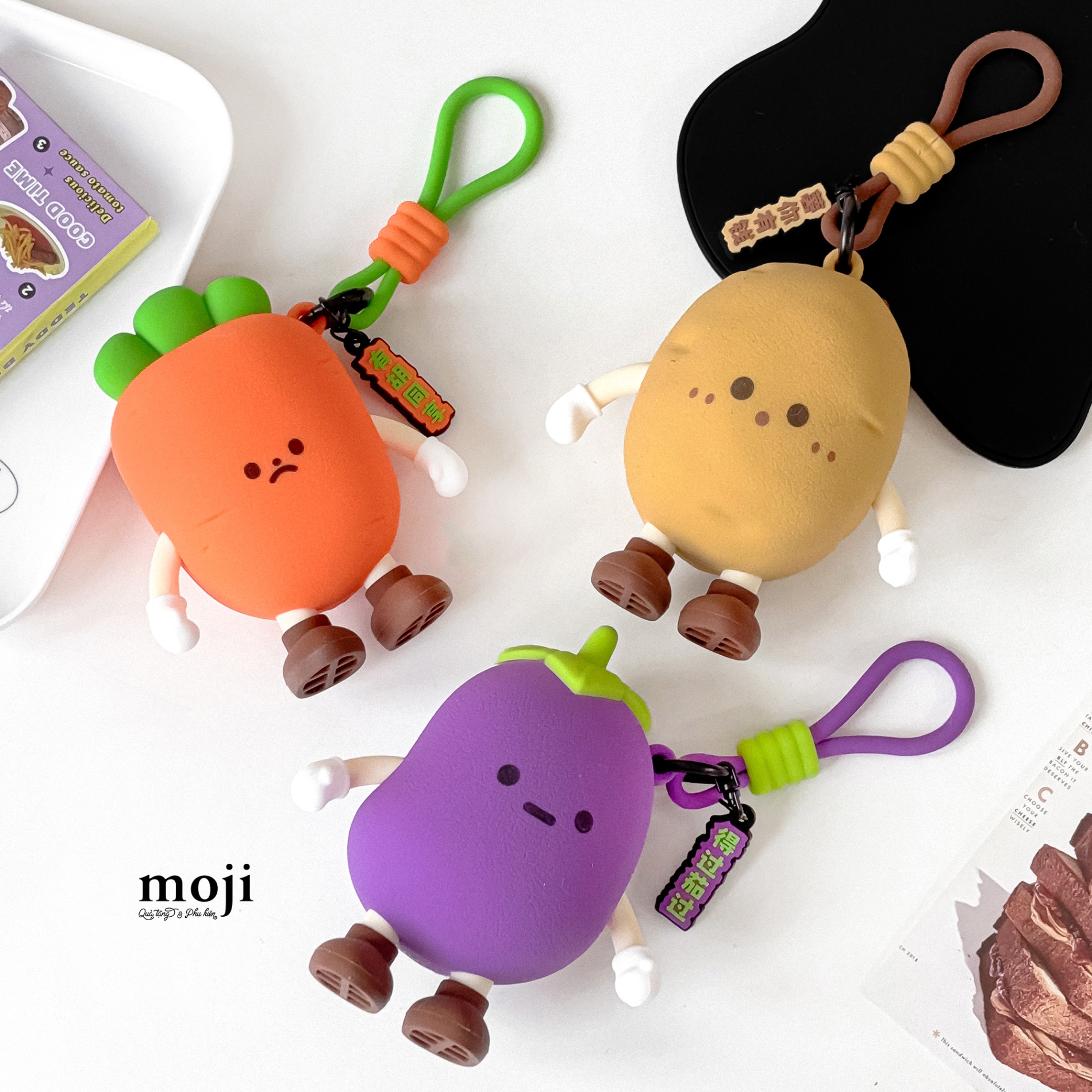Túi ví đa năng silicone Vegetable biểu cảm có chân 8x11