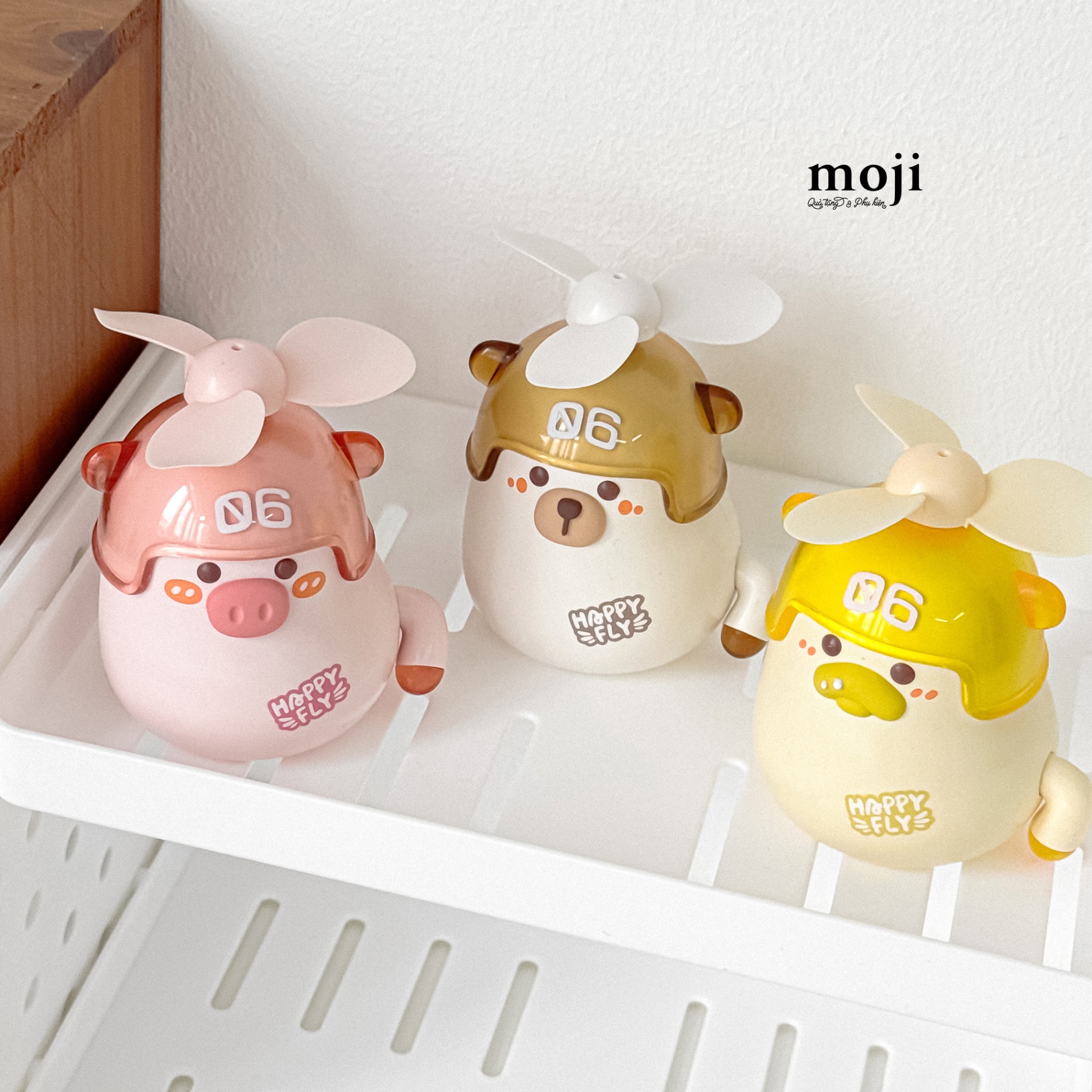 Quạt USB mini sạc tích điện Cute animal happy fly 06