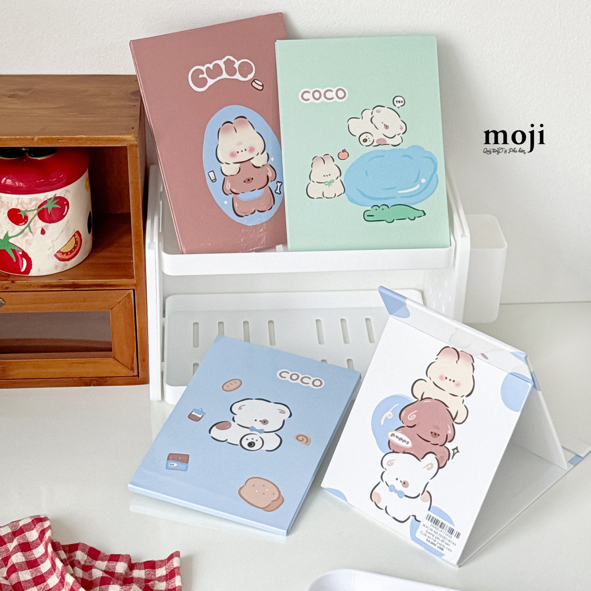 Gương gập để bàn Cute animal puppy coco 13x16